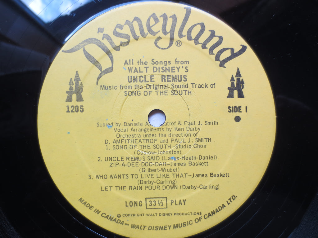 Walt Disney's Uncle Remus (1963) Disneyland Records Vinyl LP