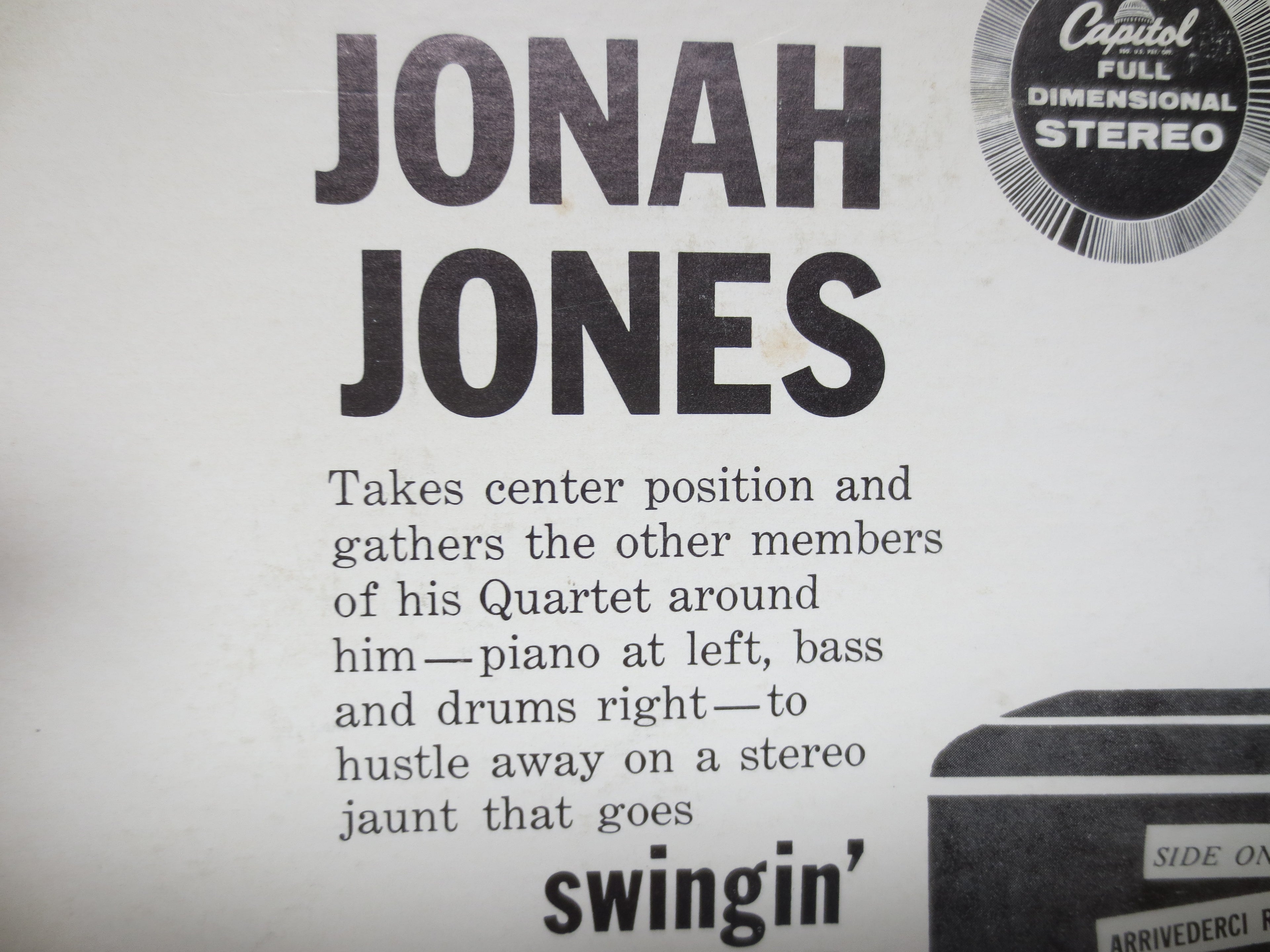 Jonah Jones Quartet – Swingin' 'Round the World (1959) Vinyl LP