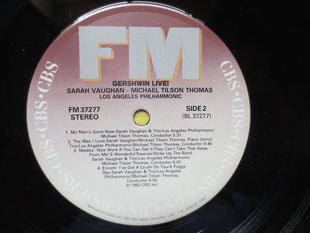 SARAH VAUGHAN, Gershwin Live, Vintage Album, 1982 Record, Vinyl Lp
