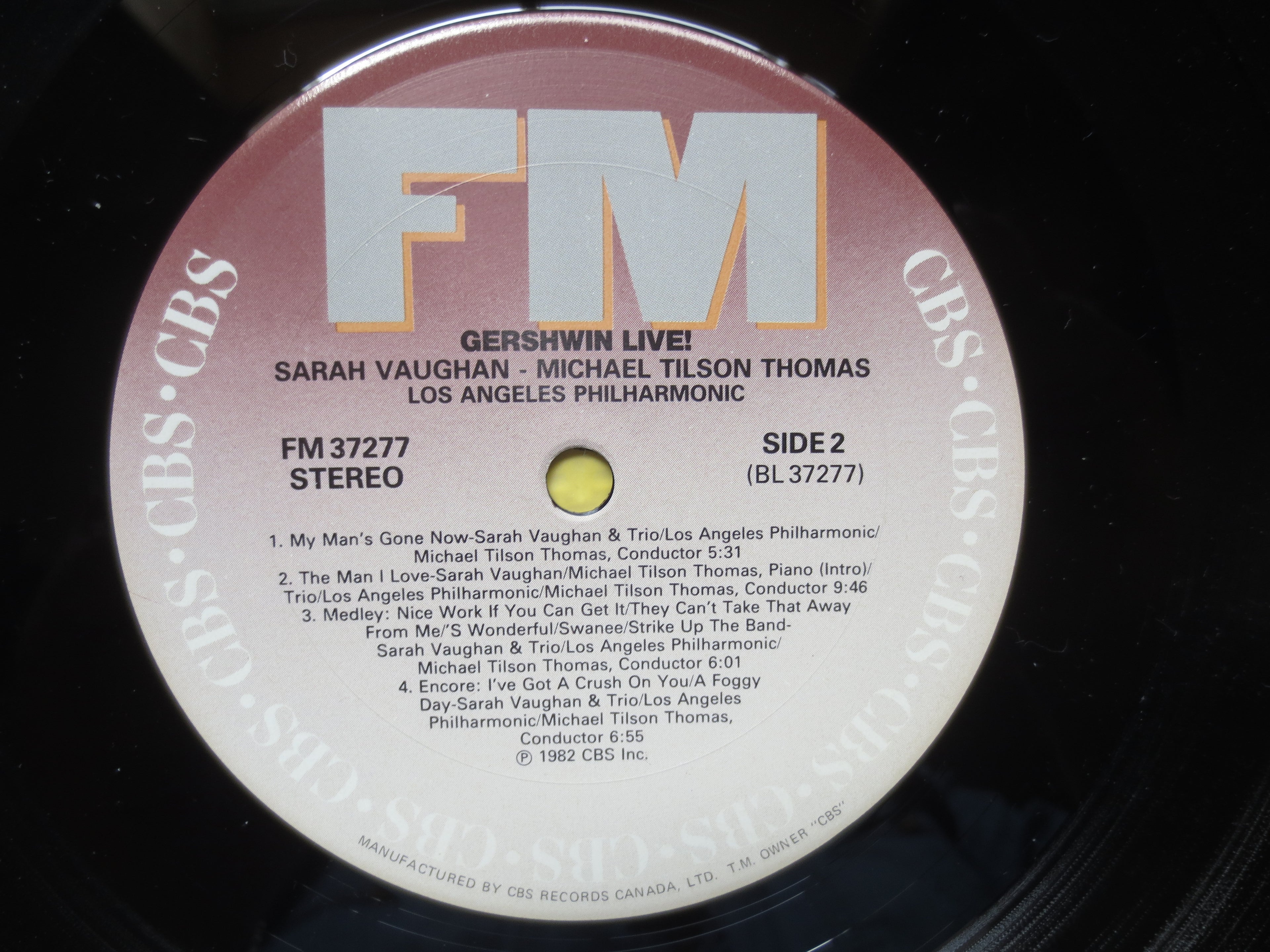 SARAH VAUGHAN, Gershwin Live, Vintage Album, 1982 Record, Vinyl Lp