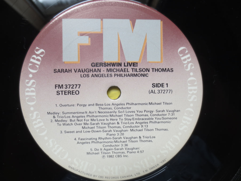 SARAH VAUGHAN, Gershwin Live, Vintage Album, 1982 Record, Vinyl Lp