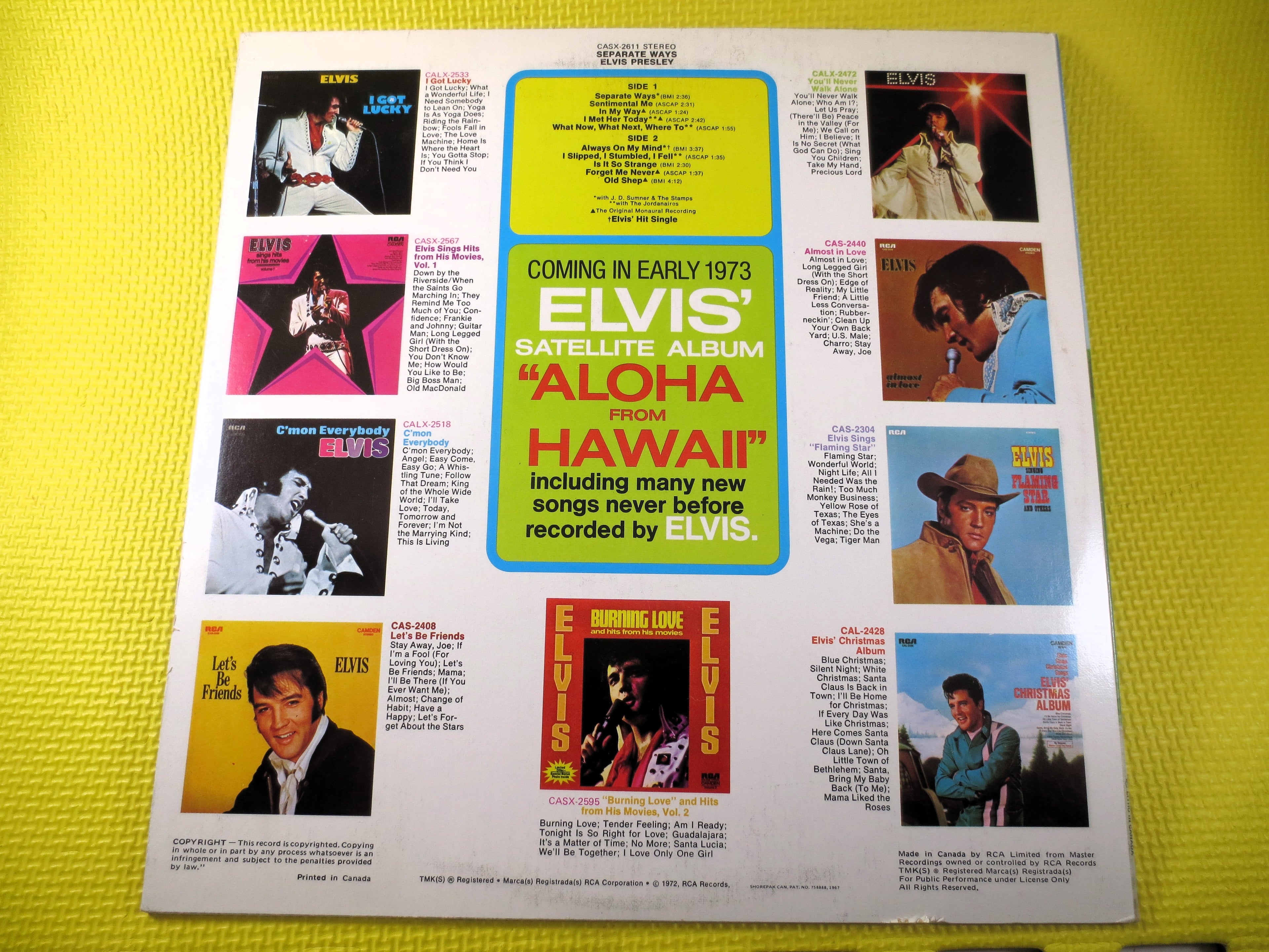 Elvis Presley – Separate Ways (1972) Vinyl LP