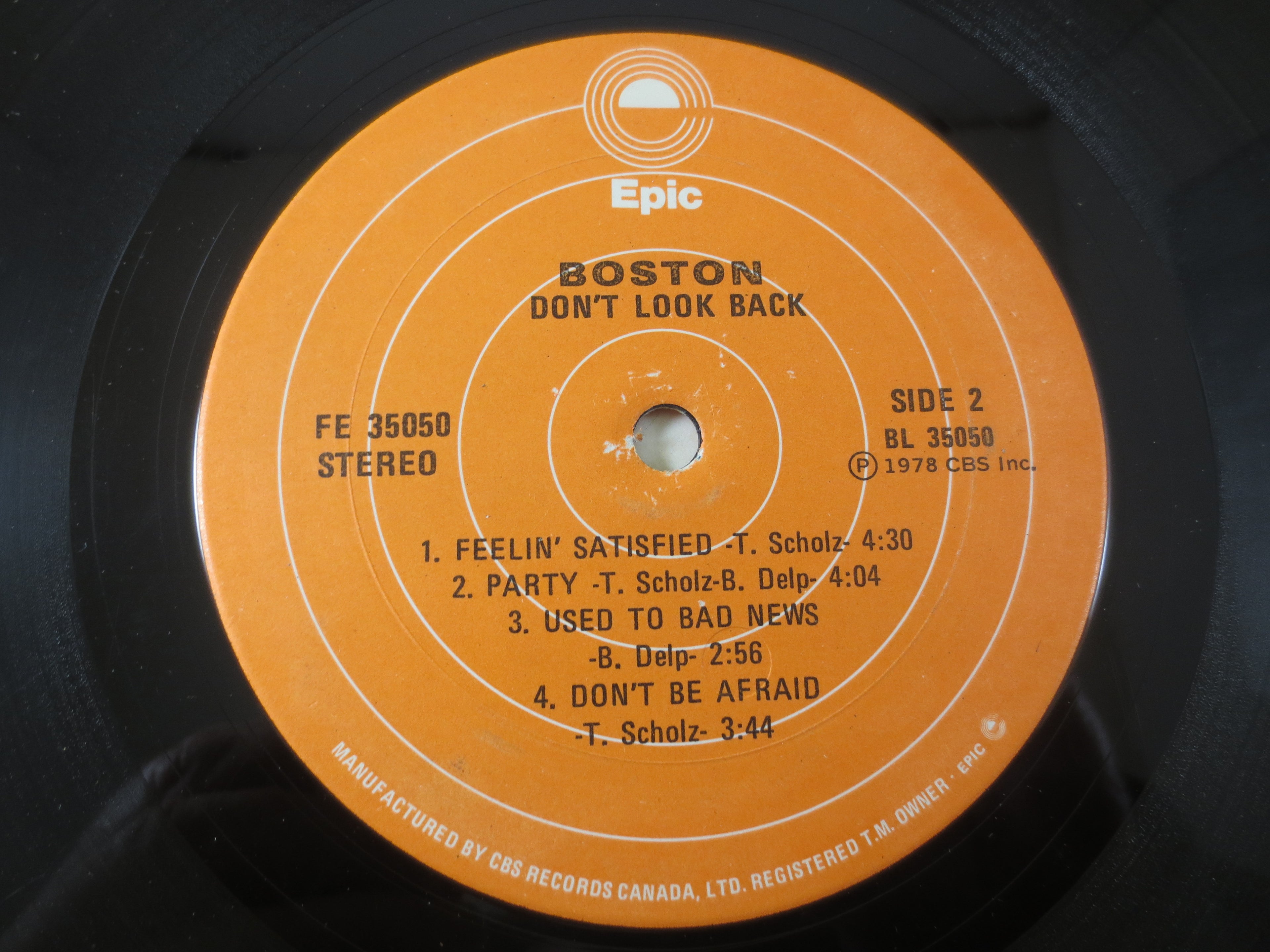 BOSTON, Don't Look Back, Vintage Album, 1978 Record, Vinyl Lp