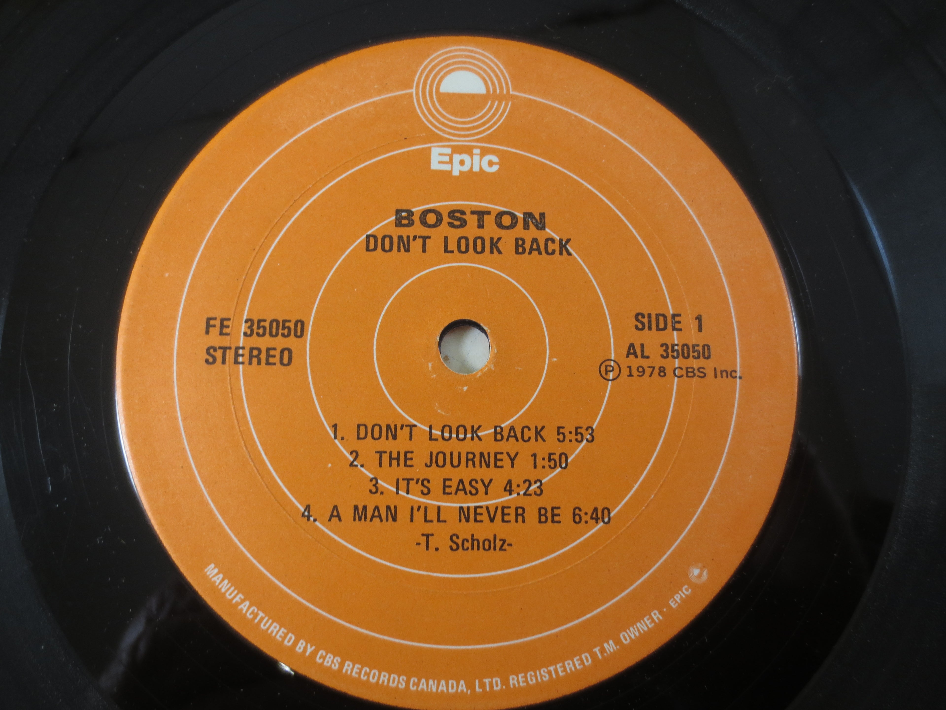 BOSTON, Don't Look Back, Vintage Album, 1978 Record, Vinyl Lp