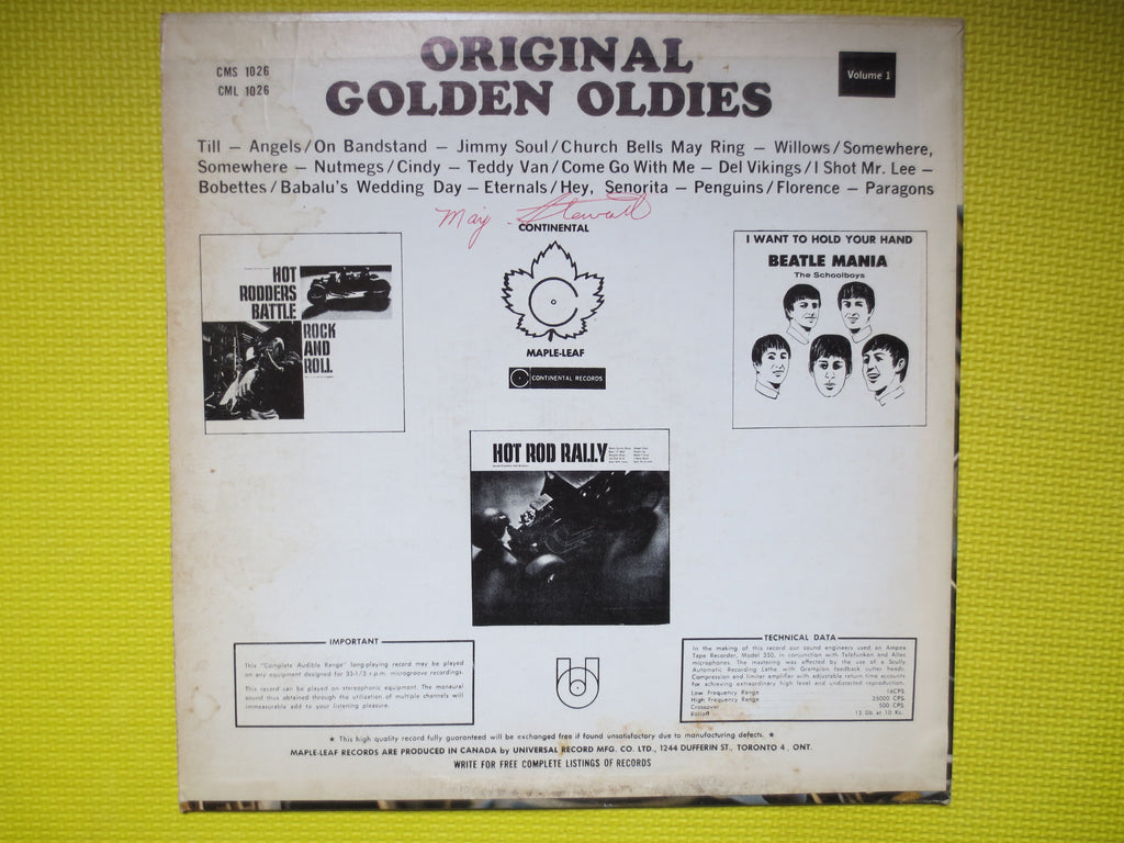 Various Artists – Original Golden Oldies (1963) Vinyl LP