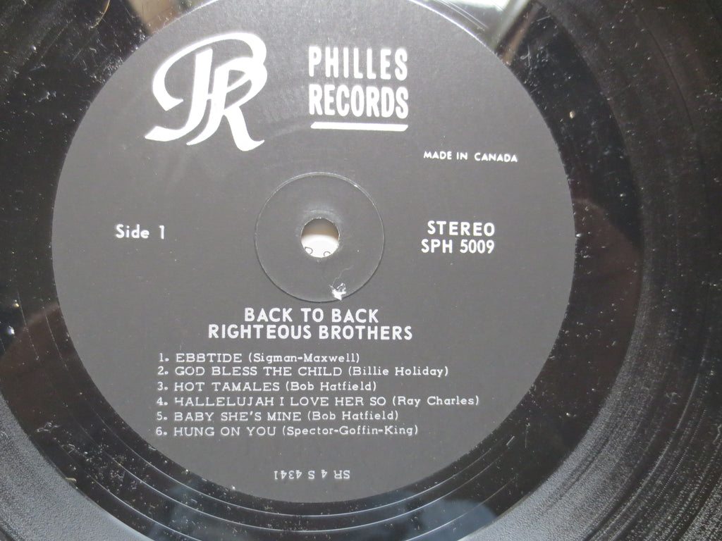 The RIGHTEOUS BROTHERS, BACK to Back, Vintage Album, 1965 Record, Vinyl Lp