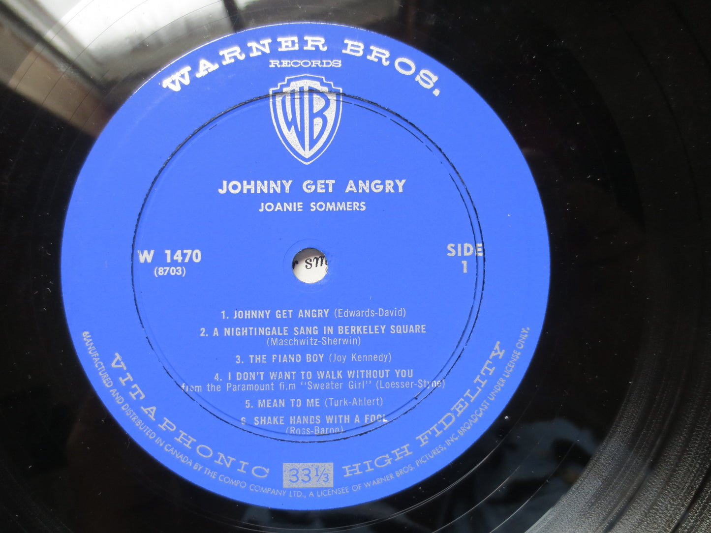 JOANIE SOMMERS, Johnny GET Angry, Joanie Sommers Album, Joanie Sommers Lp, 60s Lps, Pop Music Albums, 60s Lp, 1962 Records