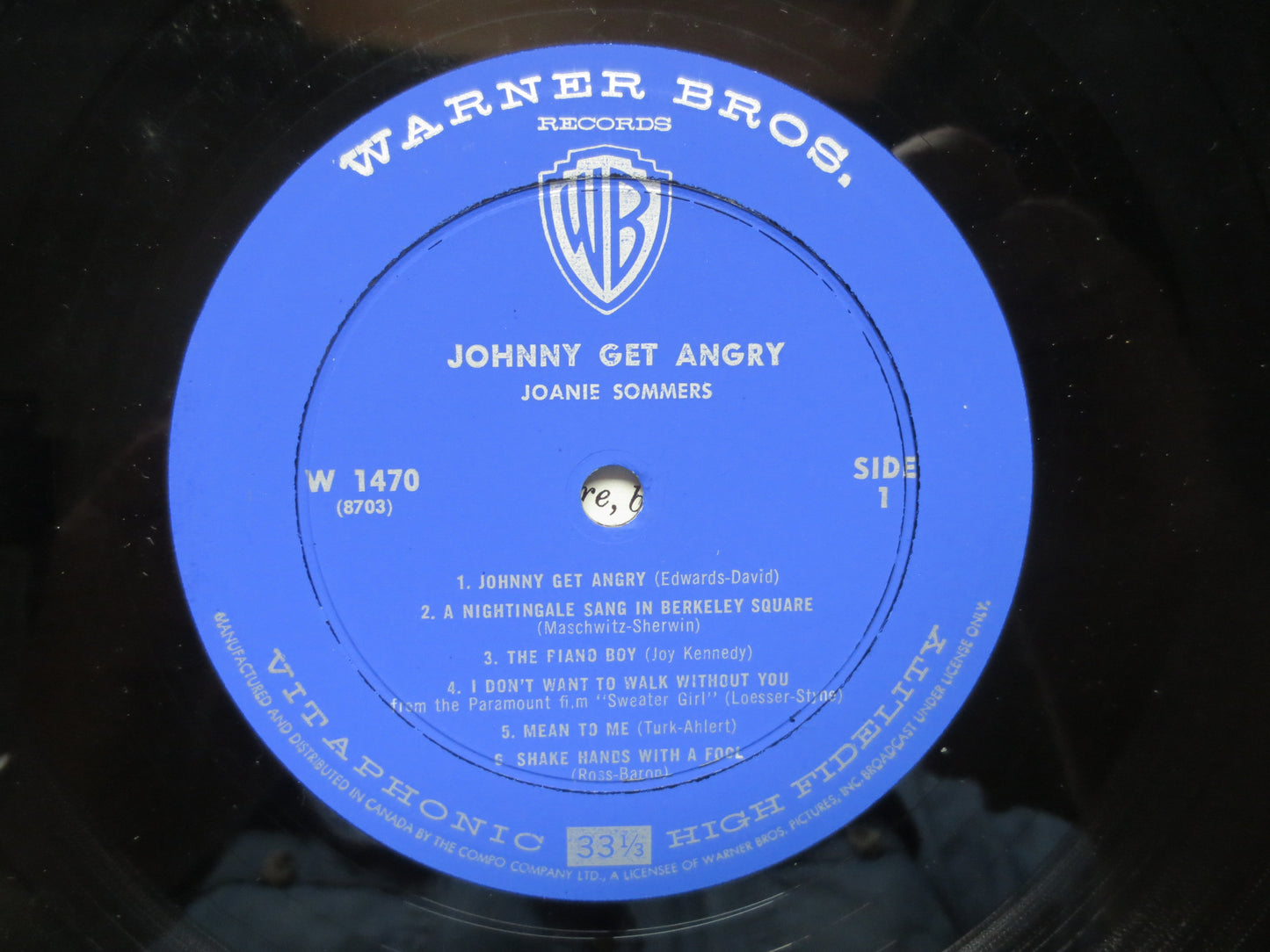 JOANIE SOMMERS, Johnny GET Angry, Joanie Sommers Album, Joanie Sommers Lp, 60s Lps, Pop Music Albums, 60s Lp, 1962 Records