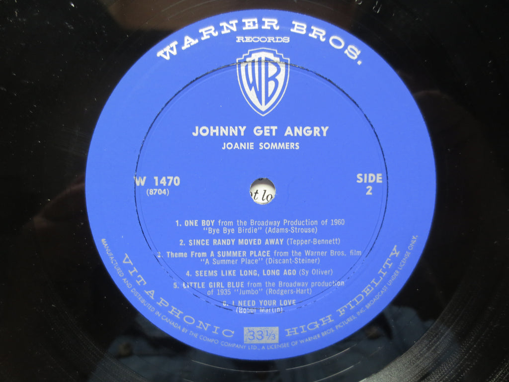 JOANIE SOMMERS, Johnny GET Angry, Joanie Sommers Album, Joanie Sommers Lp, 60s Lps, Pop Music Albums, 60s Lp, 1962 Records