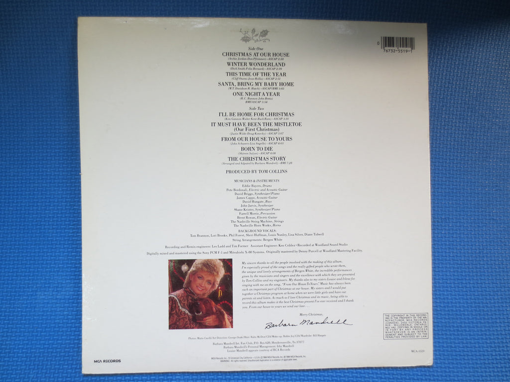 BARBARA MANDRELL, Christmas Album, 1985 Record, Vinyl Lp