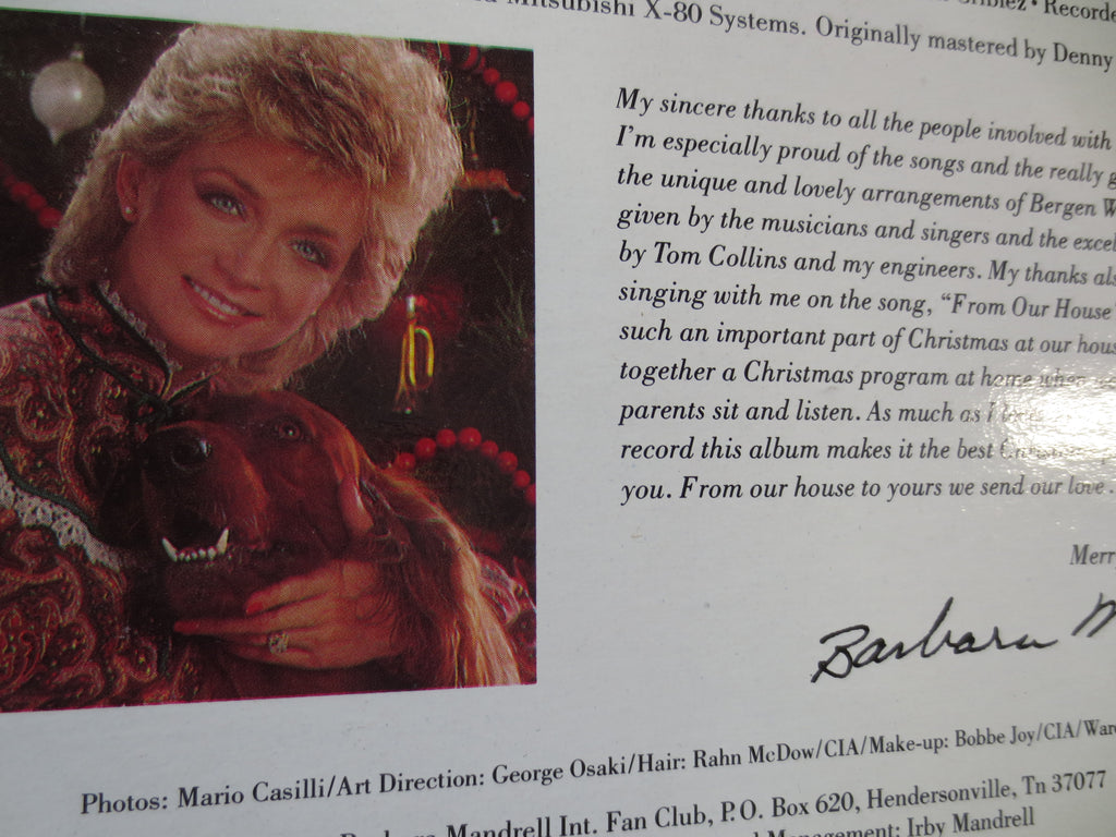 BARBARA MANDRELL, Christmas Album, 1985 Record, Vinyl Lp