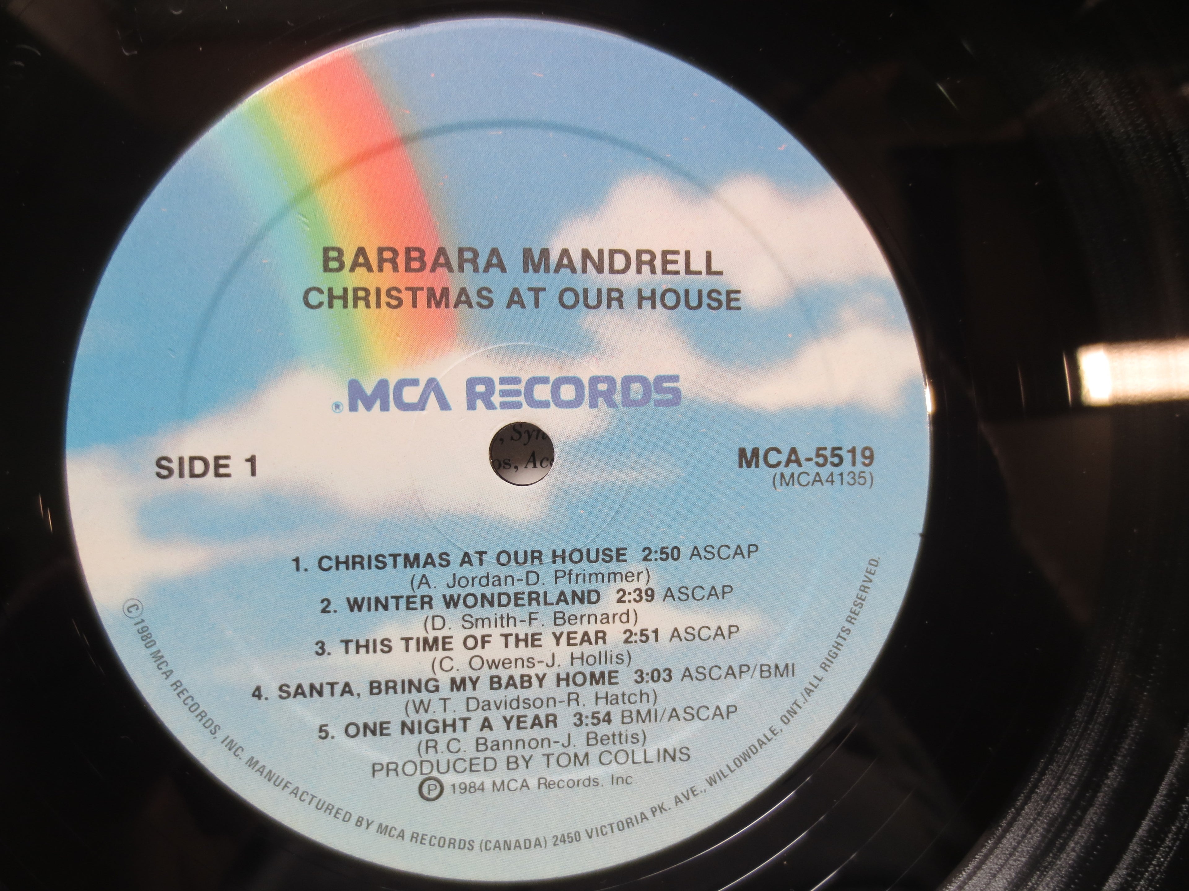 BARBARA MANDRELL, Christmas Album, 1985 Record, Vinyl Lp
