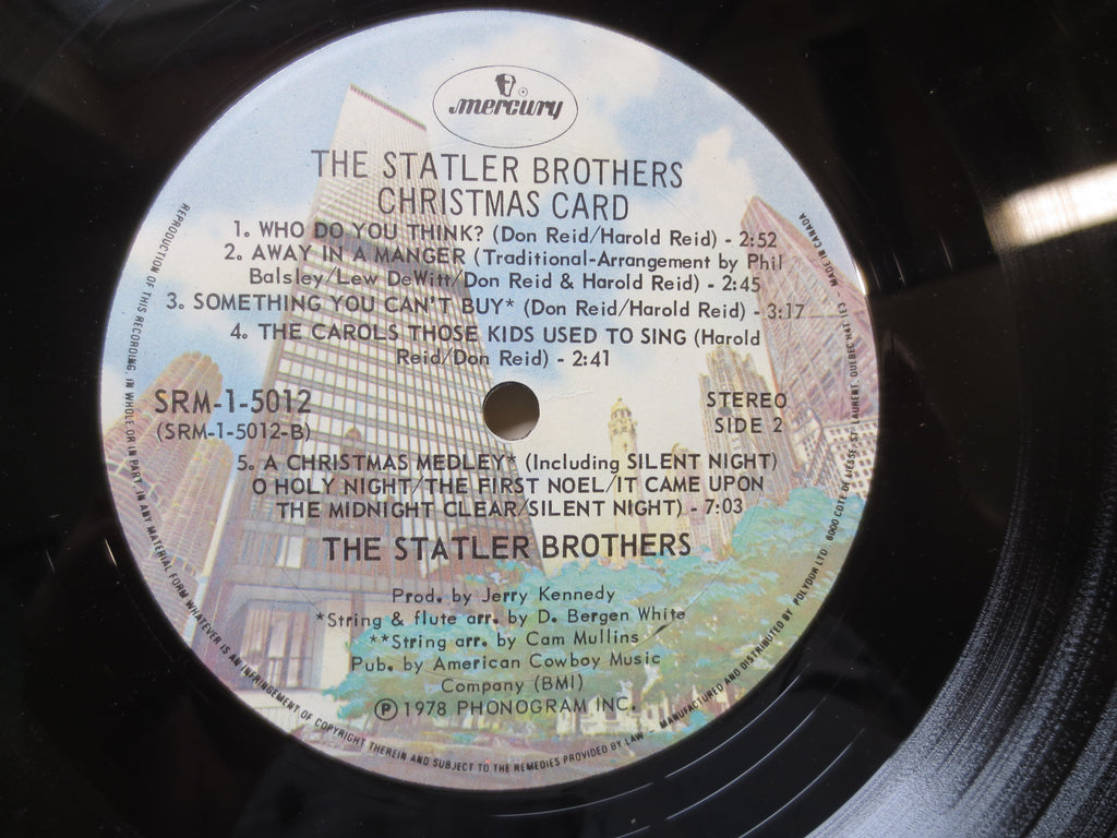 The STATLER BROTHERS, Christmas Card, Vintage Album, 1978 Record, Vinyl Lp