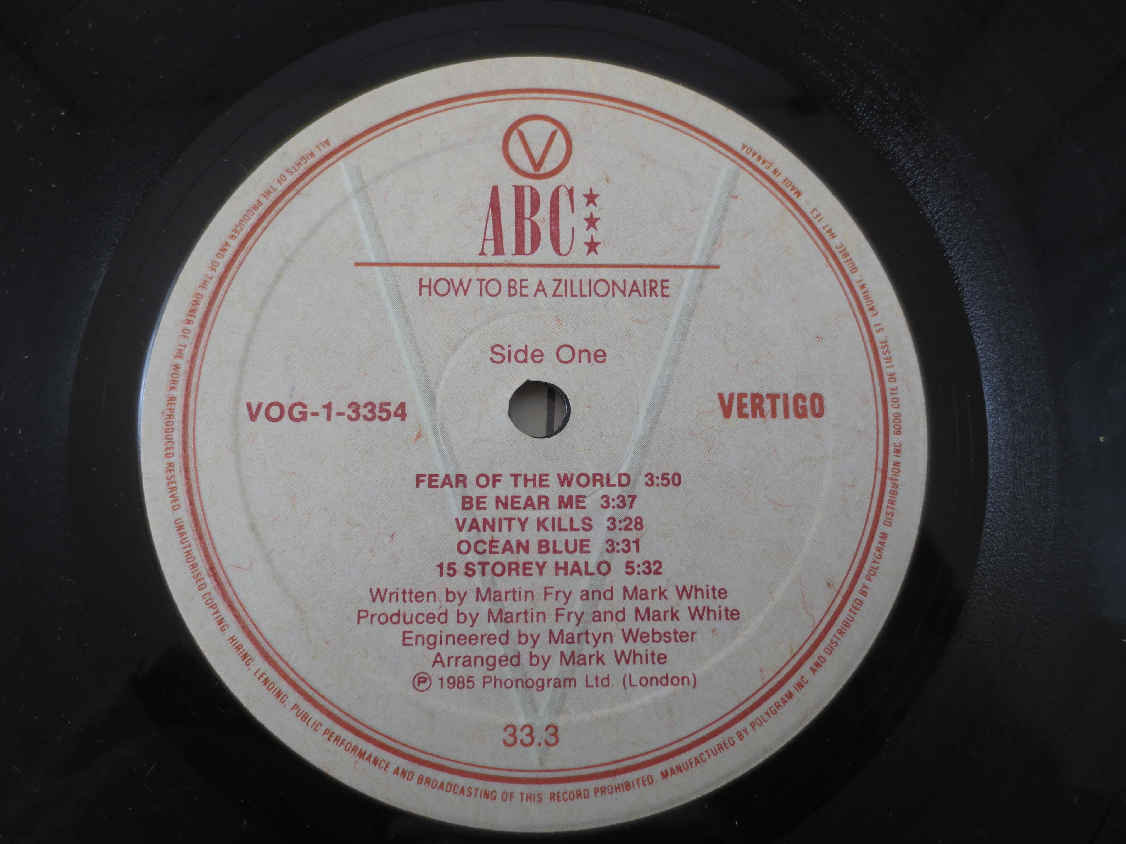 ABC – How to Be a Zillionaire! (1985) Vinyl LP