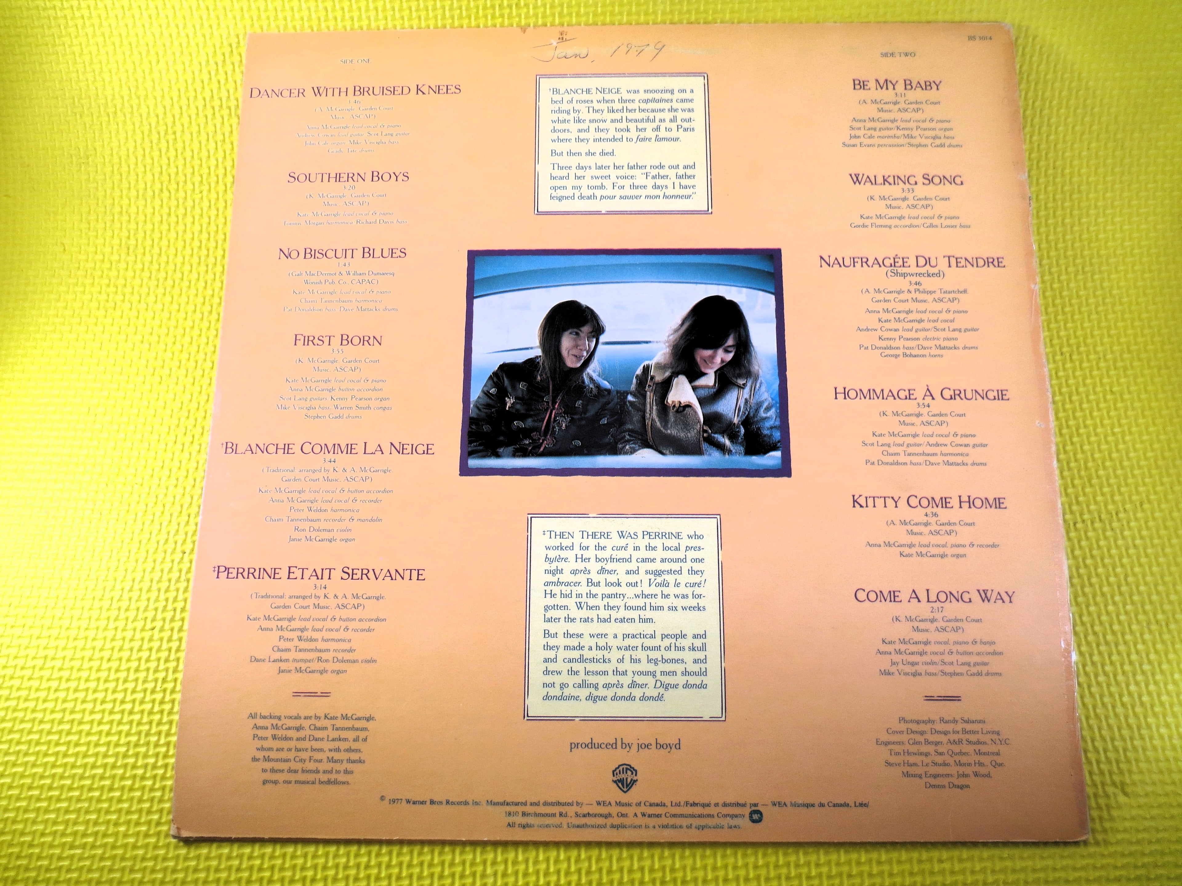 Kate & Anna McGarrigle – Dancer with Bruised Knees (1977) Vinyl LP
