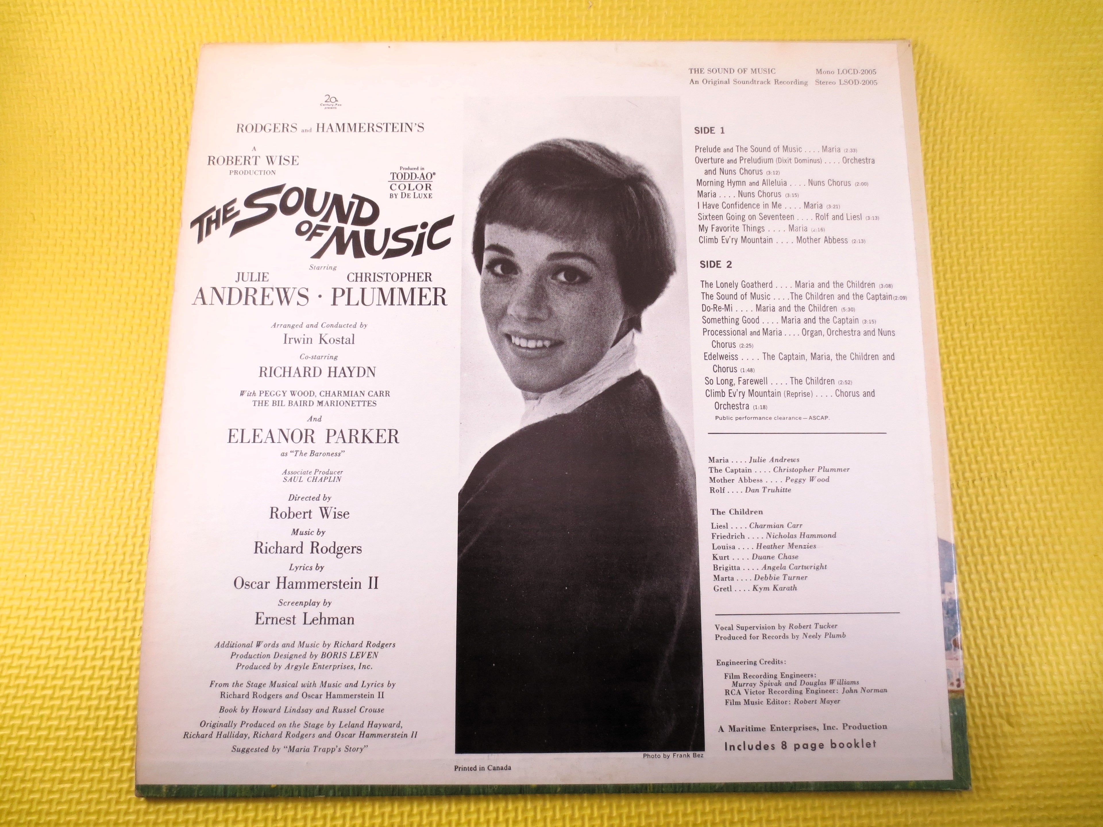 The SOUND of MUSIC, JULIE Andrews, Soundtrack Album, Sound of Music Album, Julie Andrews Vinyl, Childrens Lp, Vintage Records, 1965 Records