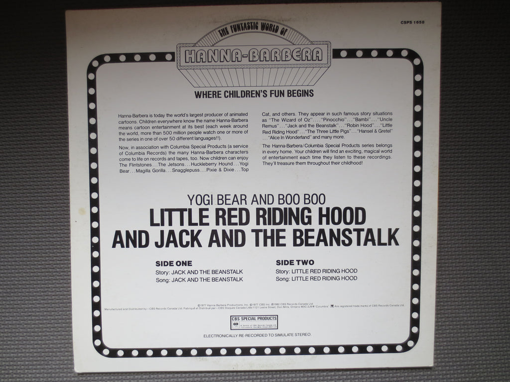 YOGI BEAR, BOO Boo, Hanna-Barbera, Story and Song, 1977 Record, Vinyl Lp