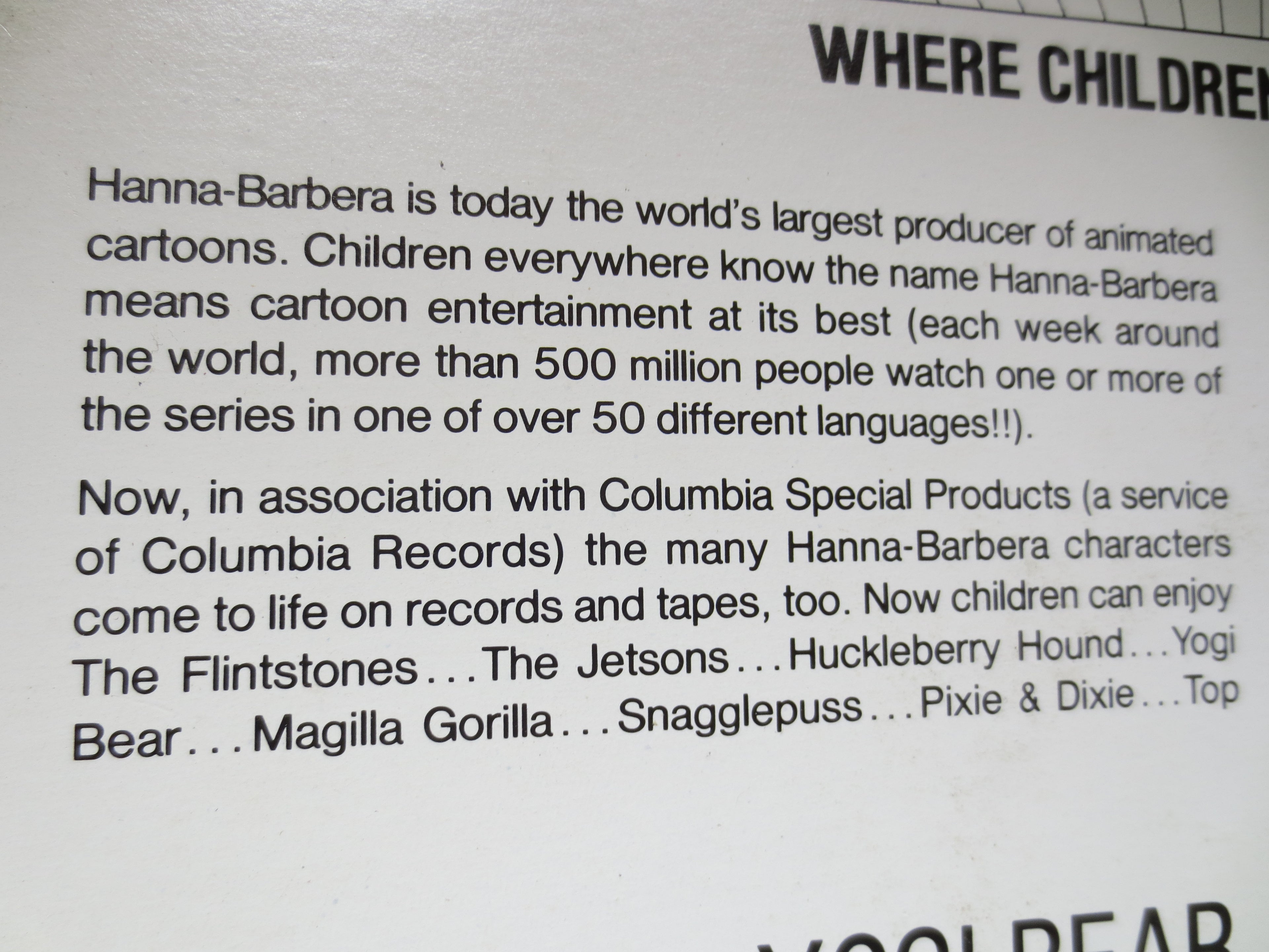 YOGI BEAR, BOO Boo, Hanna-Barbera, Story and Song, 1977 Record, Vinyl Lp