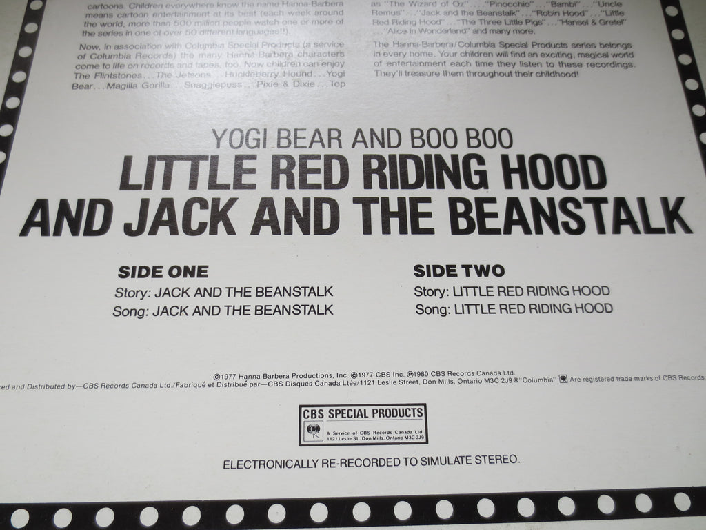 YOGI BEAR, BOO Boo, Hanna-Barbera, Story and Song, 1977 Record, Vinyl Lp