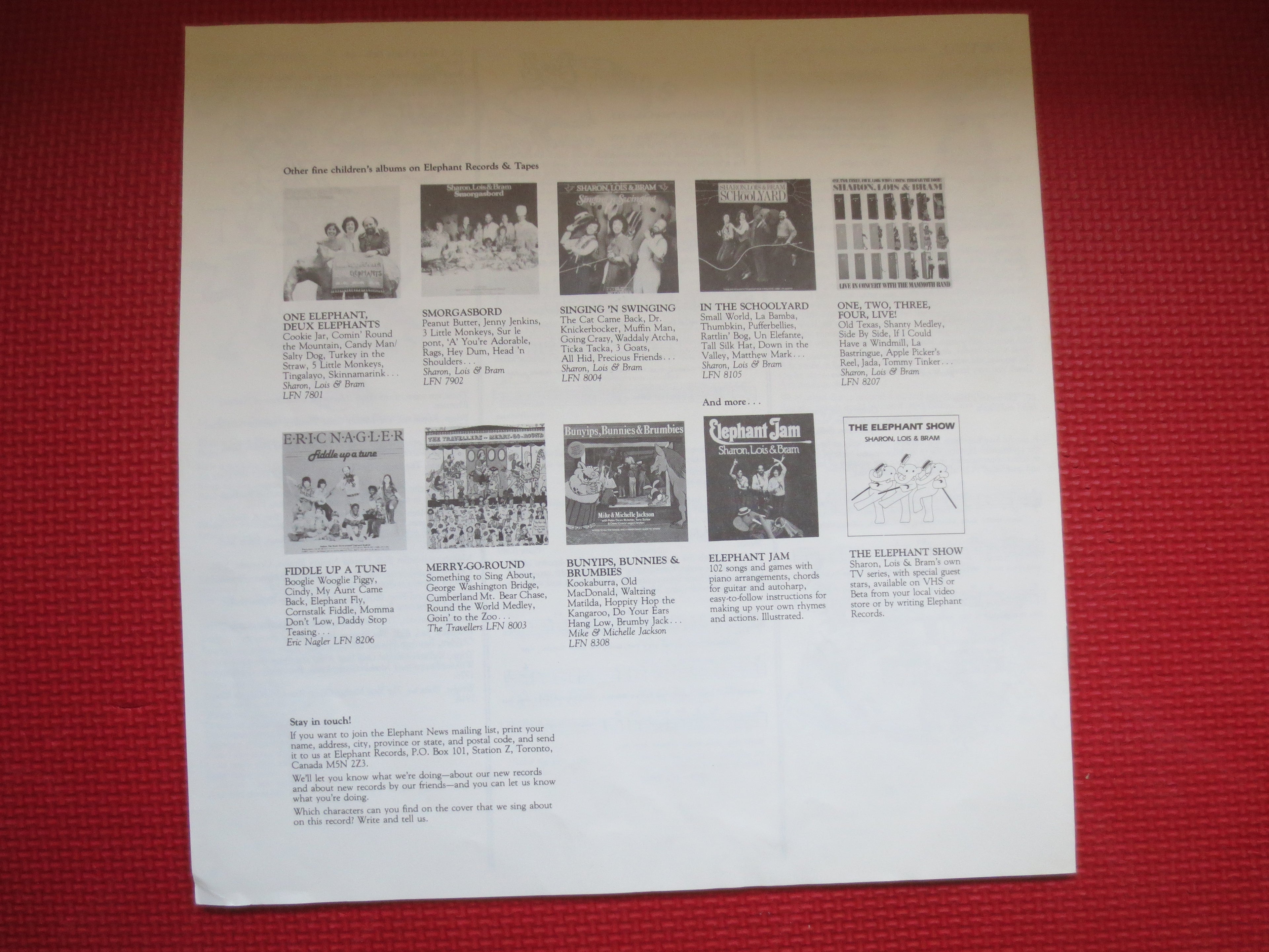 SHARON, LOIS & BRAM, Mainly Mother Goose, Vintage Album, 1984 Record, Vinyl Lp