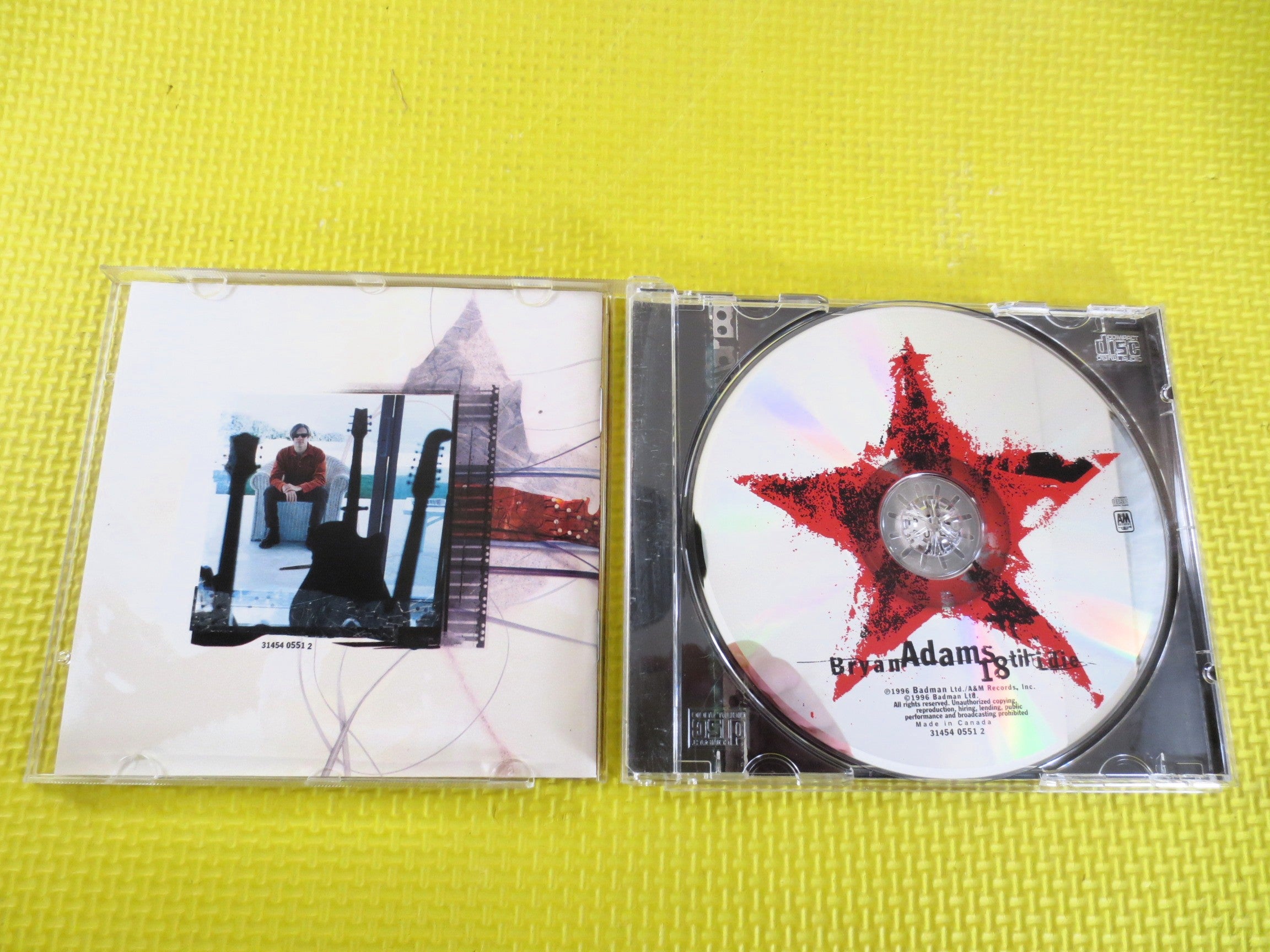 BRYAN ADAMS, 18 Til I Die, 1996 Compact Disc, Vintage Cd