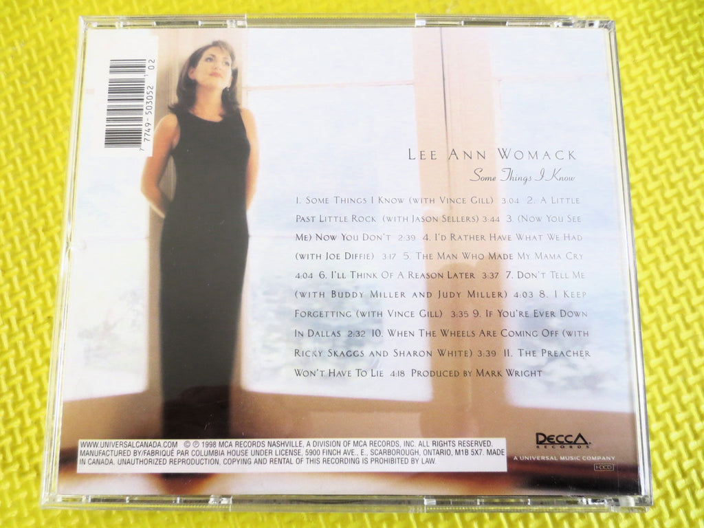 LEE ANN WOMACK, Some Things I Know, Lee Ann Womack Cd, Lee Ann Womack Album, Lee Ann Womack Hits, Country Cd, Vintage Cd, 1998 Compact Disc
