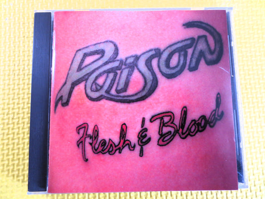 POISON, FLESH and BLOOD, Poison Cd, Poison Hits, Poison Album, Poison Songs, Poison Tunes, Poison Records, Vintage Cds, 1990 Compact Disc