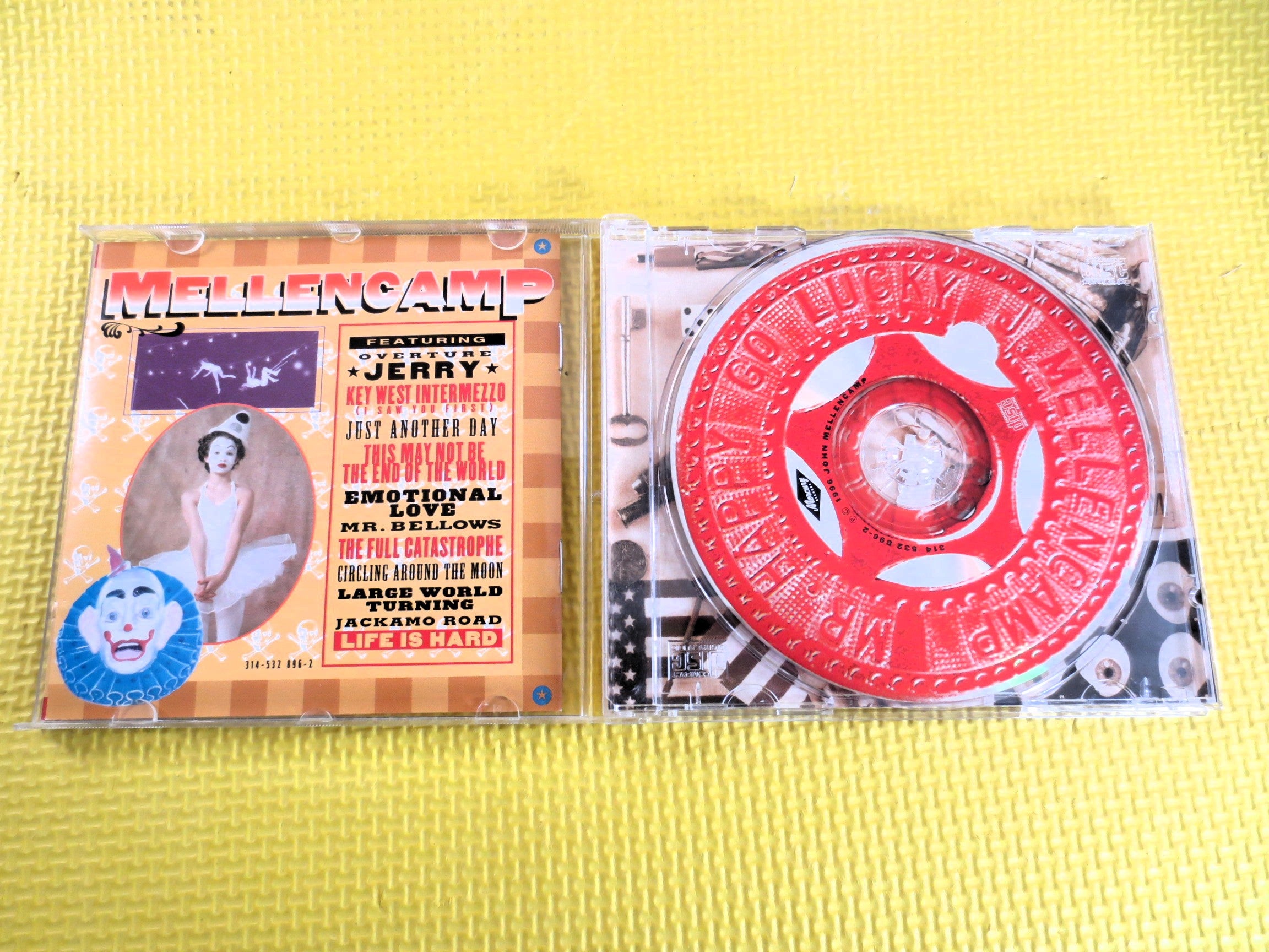 JOHN MELLENCAMP, Mr. Happy Go Lucky, John Cougar, 1996 Compact Disc, Vintage Cd