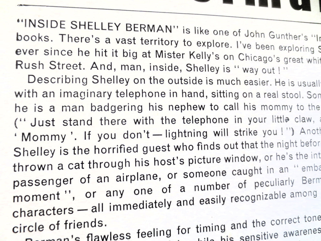 Shelley Berman – Inside Shelley Berman (1958) Vinyl LP
