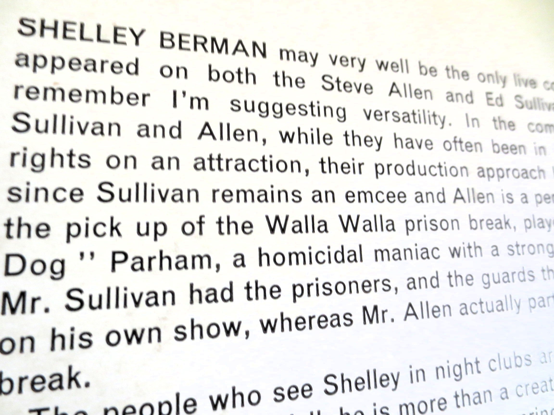 SHELLEY BERMAN Lp, COMEDY Record, Shelley Berman Album, Shelley Berman Vinyl, Comedy Records, Comedy Albums, Vintage Records, 1958 Records