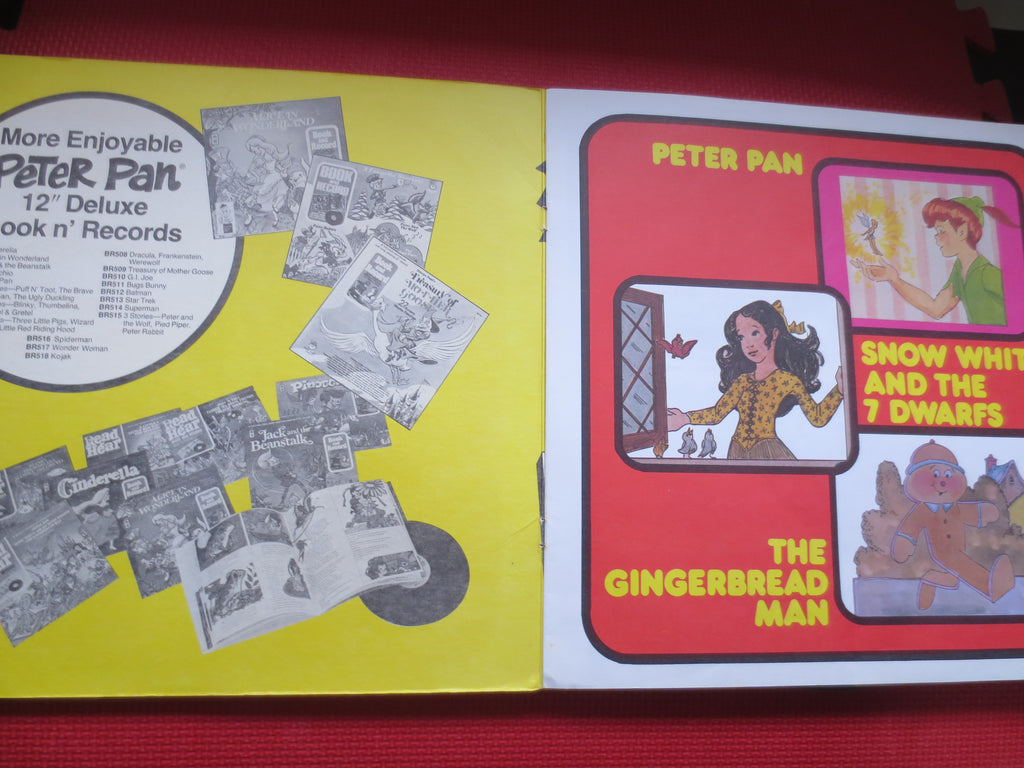 PETER PAN, Snow White, Gingerbread Man, 1977 Record, Vintage Children's Record