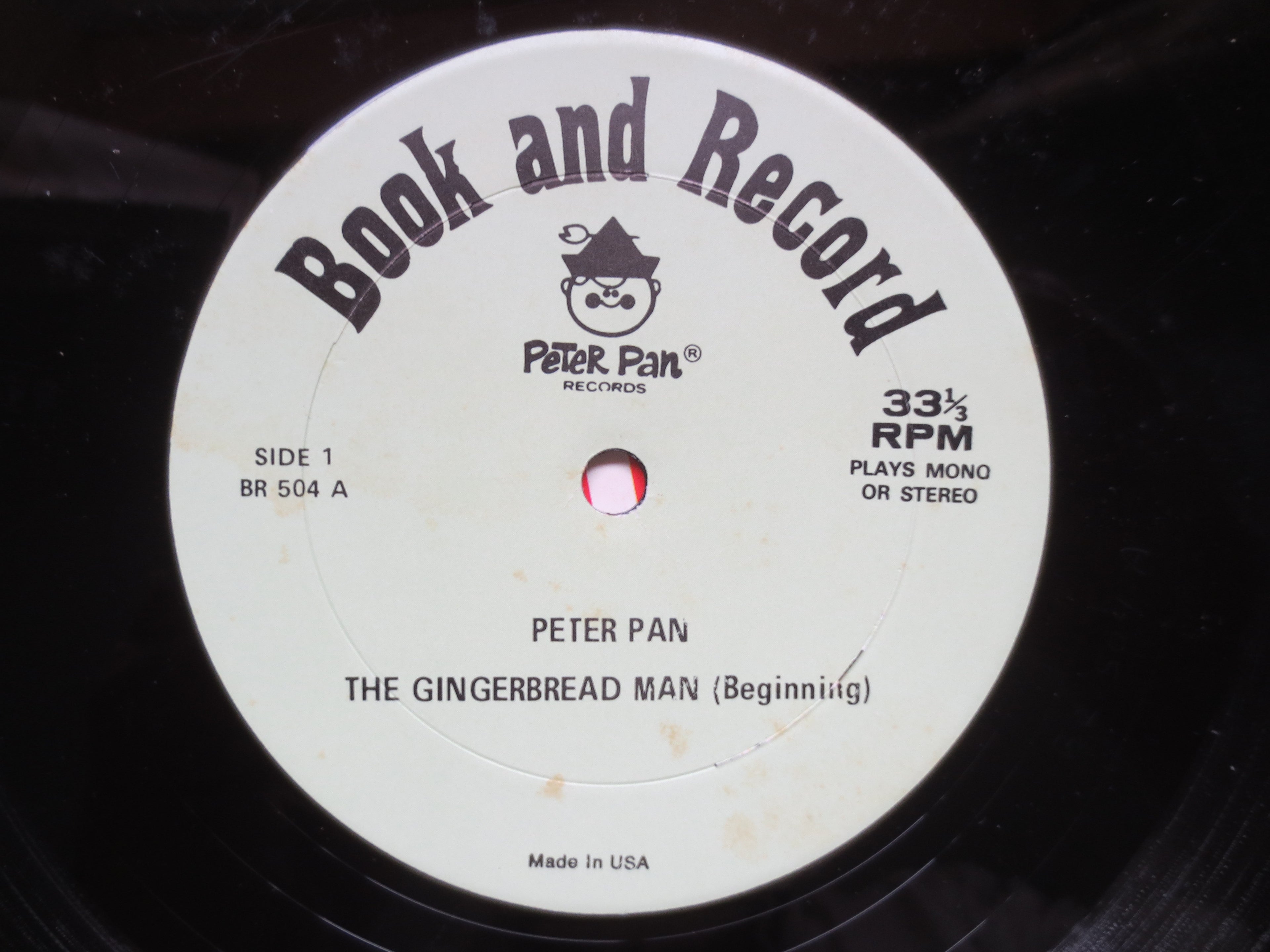 PETER PAN, Snow White, Gingerbread Man, 1977 Record, Vintage Children's Record