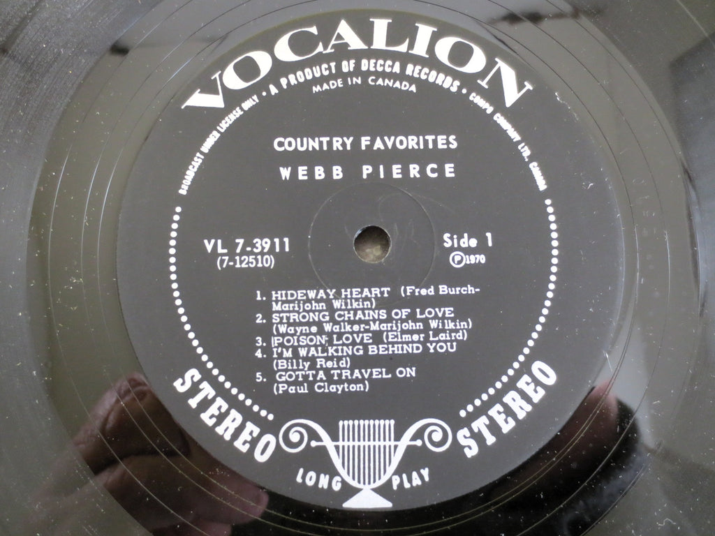 Webb Pierce – Country Favorites (1965) Vinyl LP
