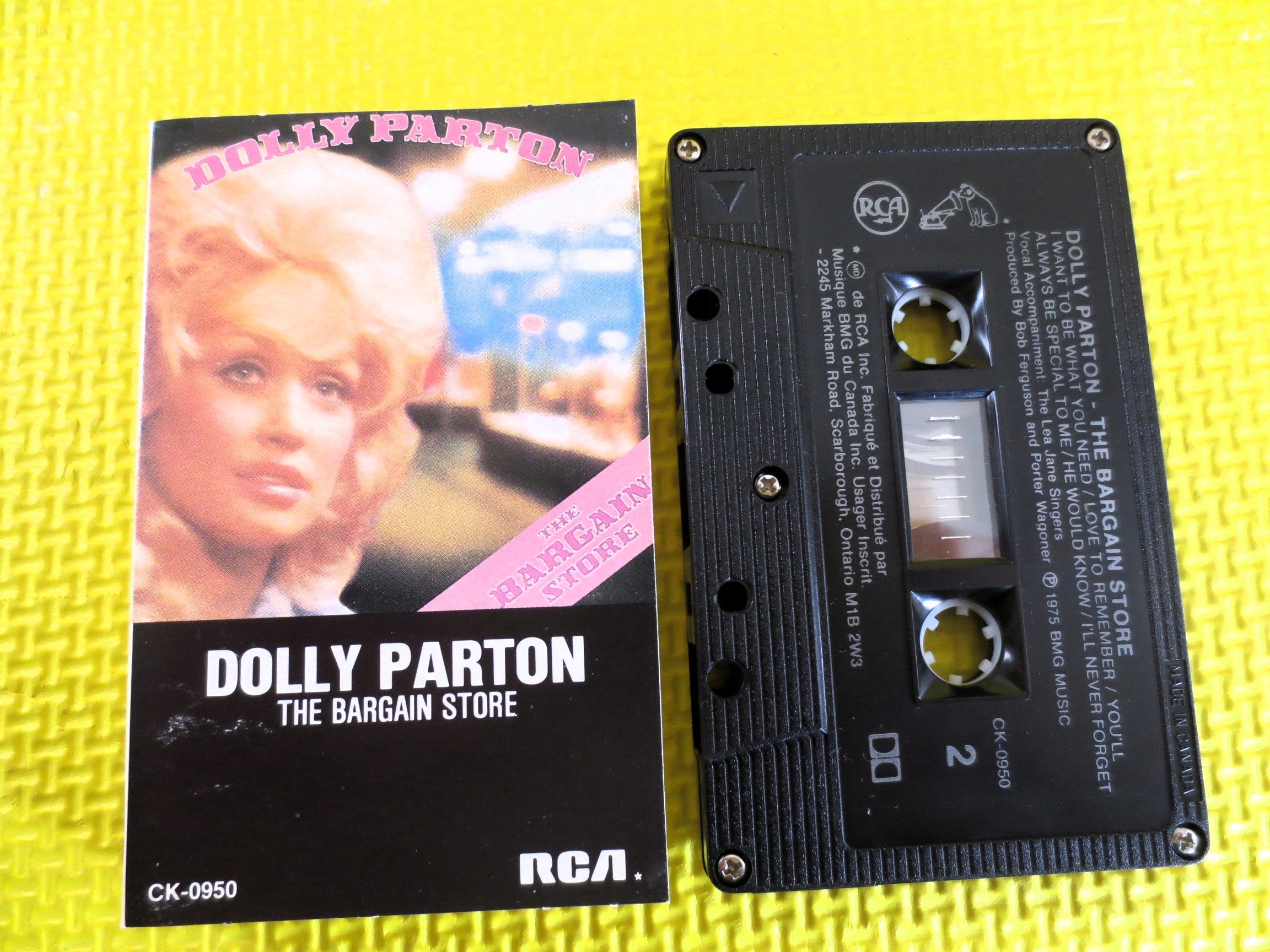 DOLLY PARTON, The BARGAIN Store, Country Music, 1975 Cassette Tape, Vintage Cassette