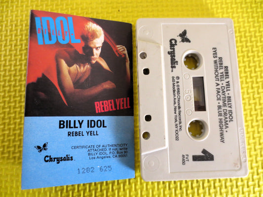 BILLY IDOL, REBEL Yell, Billy Idol Tape, Billy Idol Album, Billy Idol Cassette, Music Tapes, Cassette, Tape, Cassette Tapes, Rock Cassette