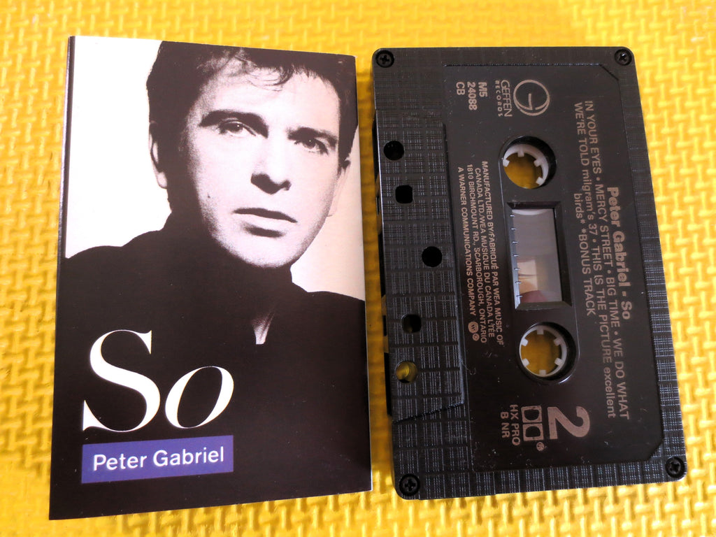 PETER GABRIEL, So, Rock Album, 1986 Cassette Tape, Vintage Cassette