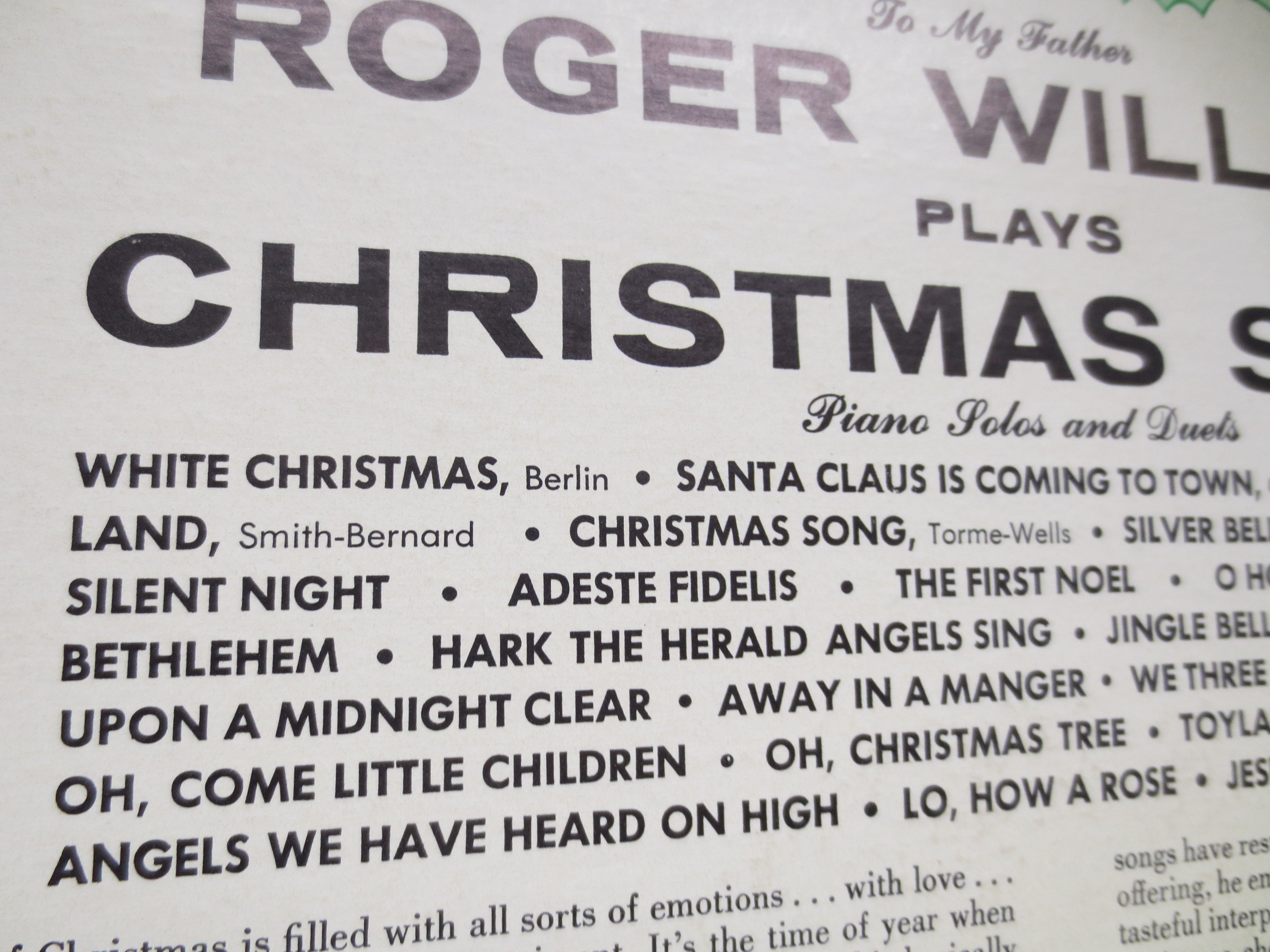 Roger Williams – Christmas Songs (1956) Vinyl LP