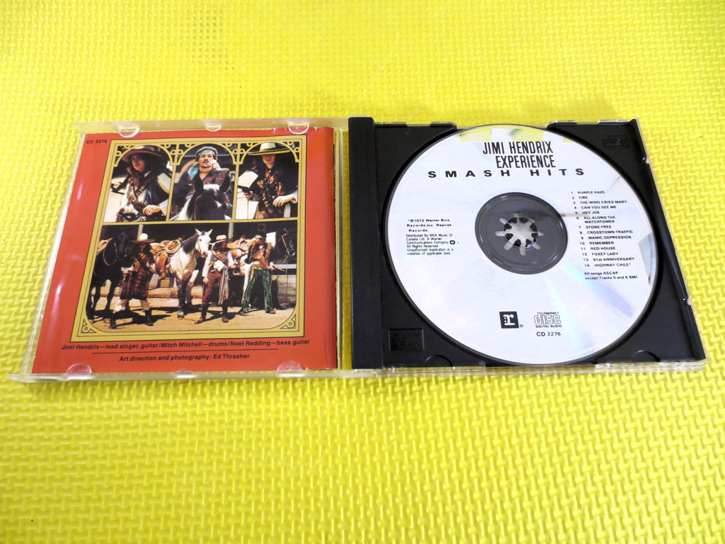 JIMI HENDRIX, Smash HITS, Rock Guitar, 1985 Compact Disc, Vintage Cd
