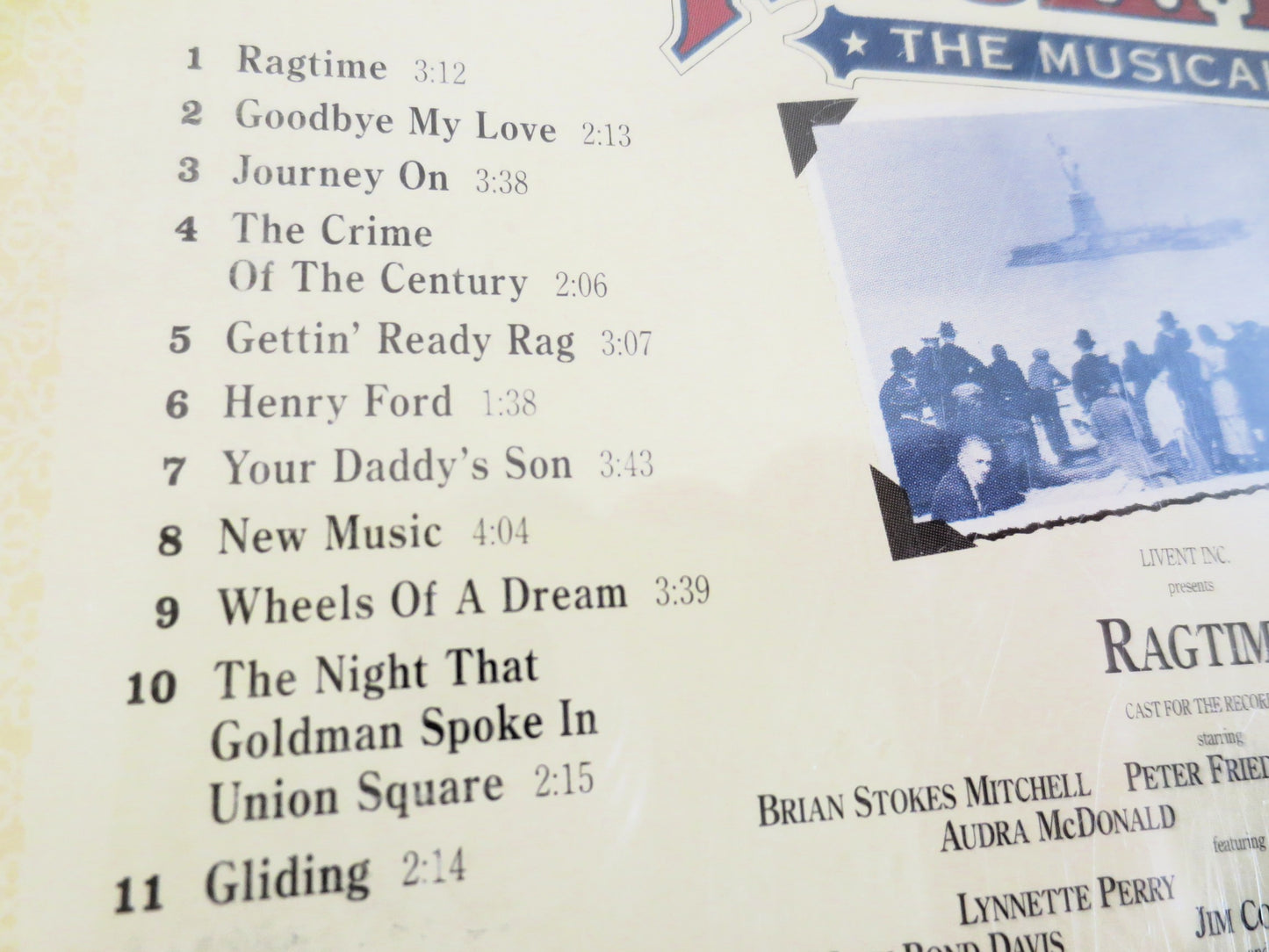 RAGTIME, The MUSICAL, RAGTIME Movie Cd, Ragtime Music Cd, Ragtime Cd, Ragtime Music Cd, Ragtime Albums, Jazz Cd, Cds, 1996 Compact Disc