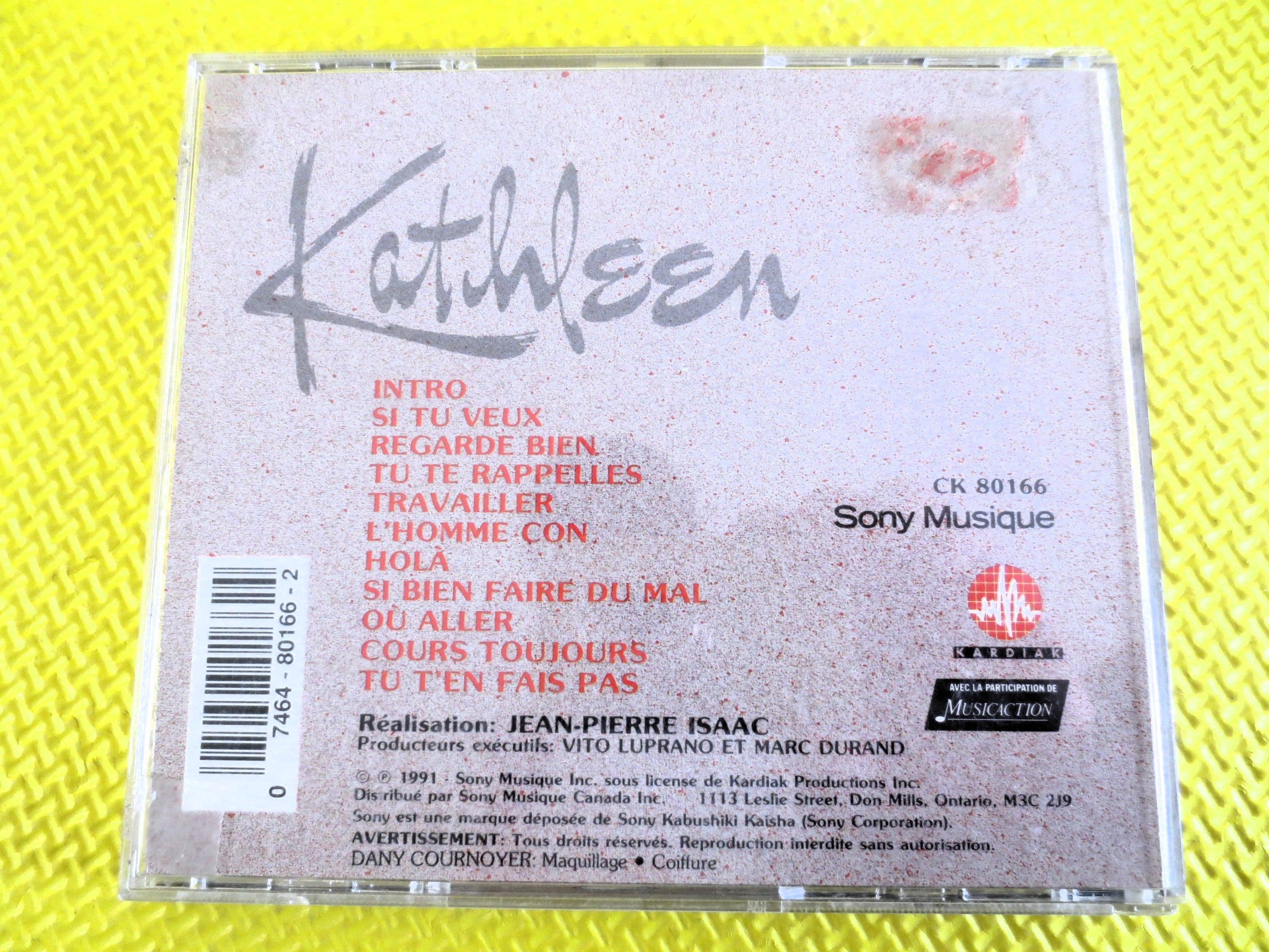KATHLEEN, KATHLEEN Cd, FRENCH Pop Cd, French Pop Music, Kathleen Album, Kathleen Music, Kathleen Hits, Pop Cd, 1991 Compact Disc