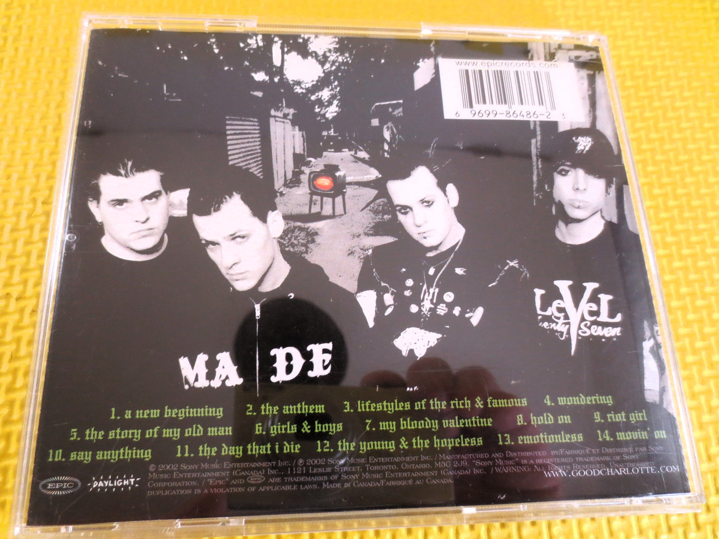 GOOD CHARLOTTE, YOUNG and Hopeless, Good Charlotte Cd, Good Charlotte Album, Good Charlotte Music, Grunge Cd, 2002 Compact Disc
