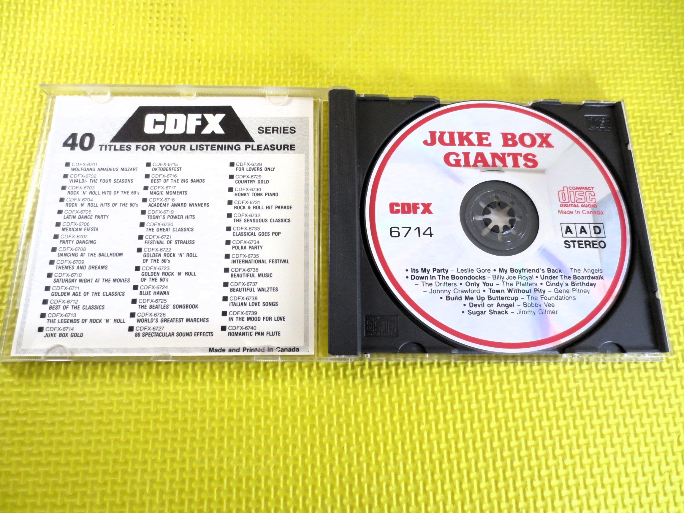 JUKE BOX GIANTS, Pop Compilation, 1985 Compact Disc, Vintage Cd