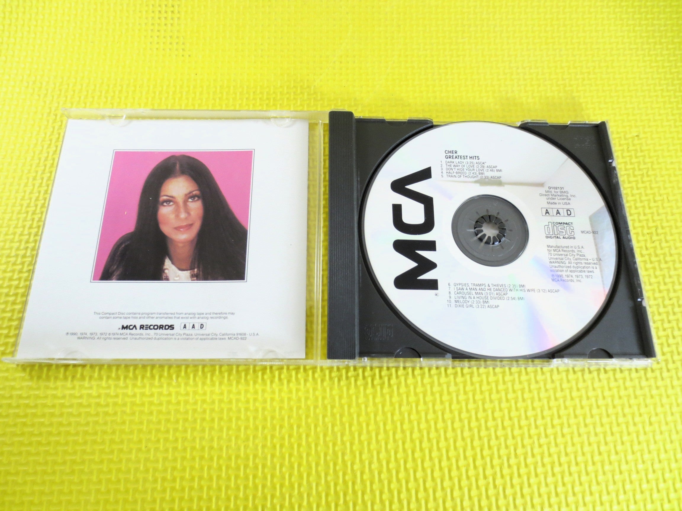 CHER, GREATEST Hits, CHER Songs, 1990 Compact Disc, Vintage Cd