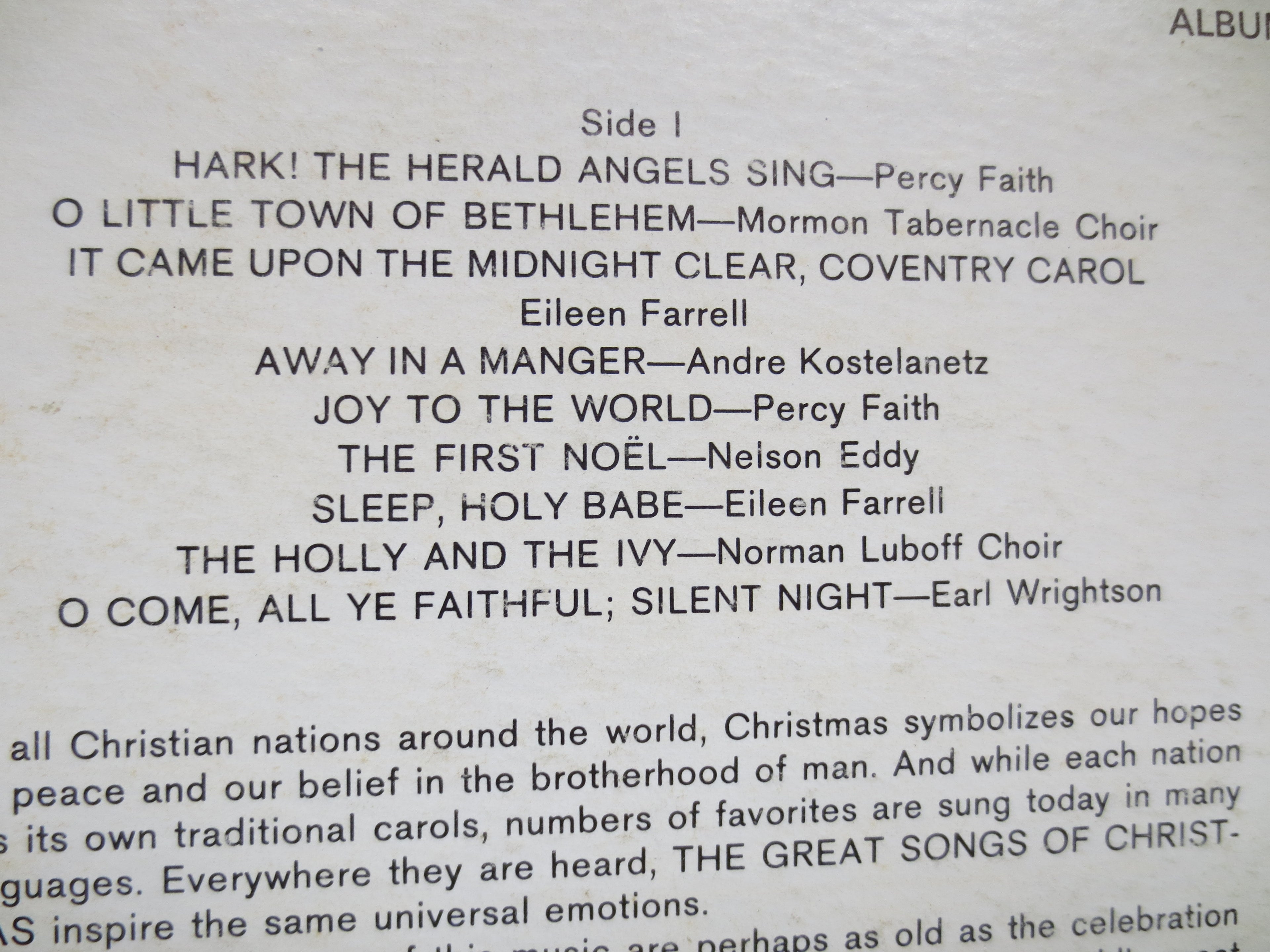 The Great Songs of Christmas – Album Two (1967) Vinyl LP