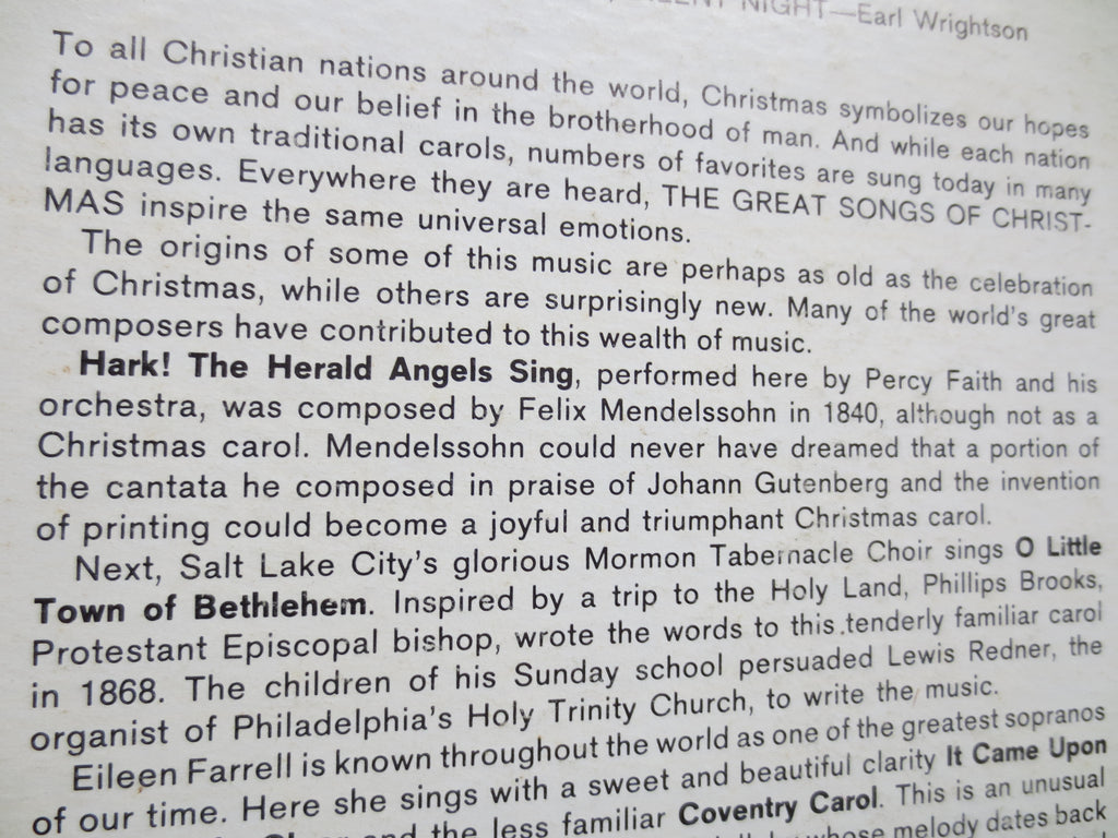 The Great Songs of Christmas – Album Two (1967) Vinyl LP