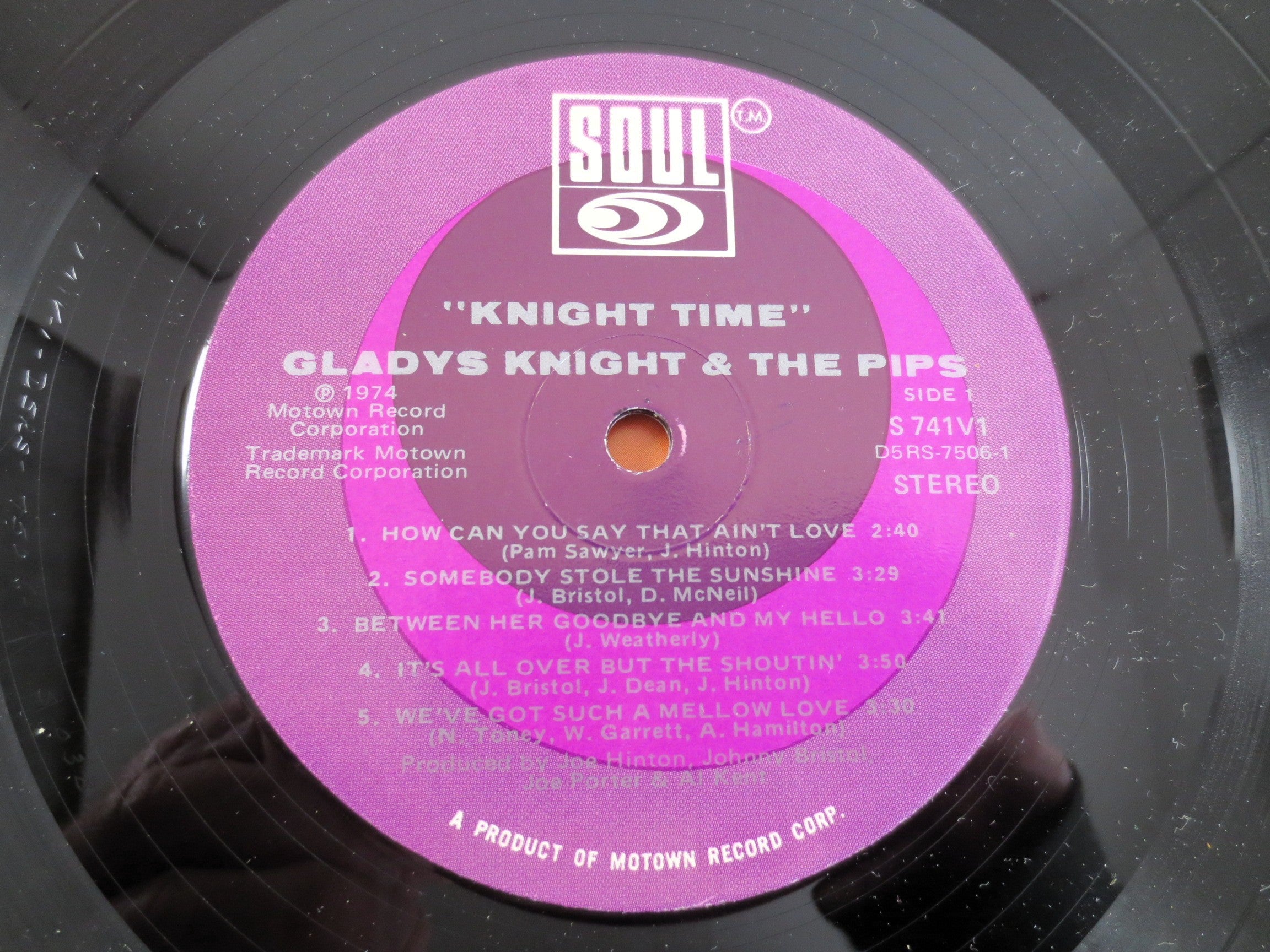 GLADYS KNIGHT and The PIPS, Knight Time, Vintage Album, 1974 Record, Vinyl Lp