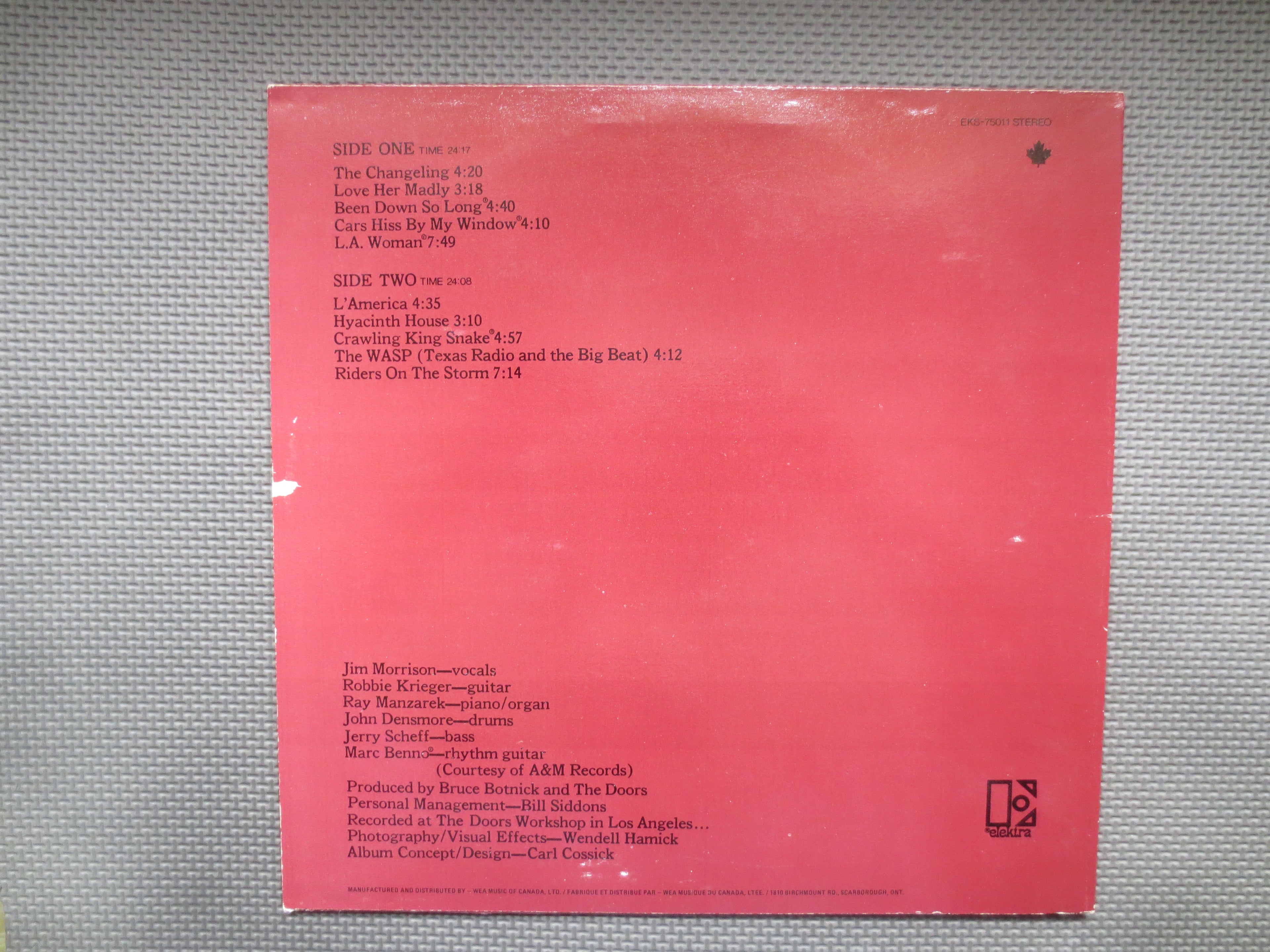 The DOORS, L A WOMAN, The DOORS Album, The Doors Record, The Doors Lp, Rock Record, Rock Album, Rock Lp, Lps, 1980 Records