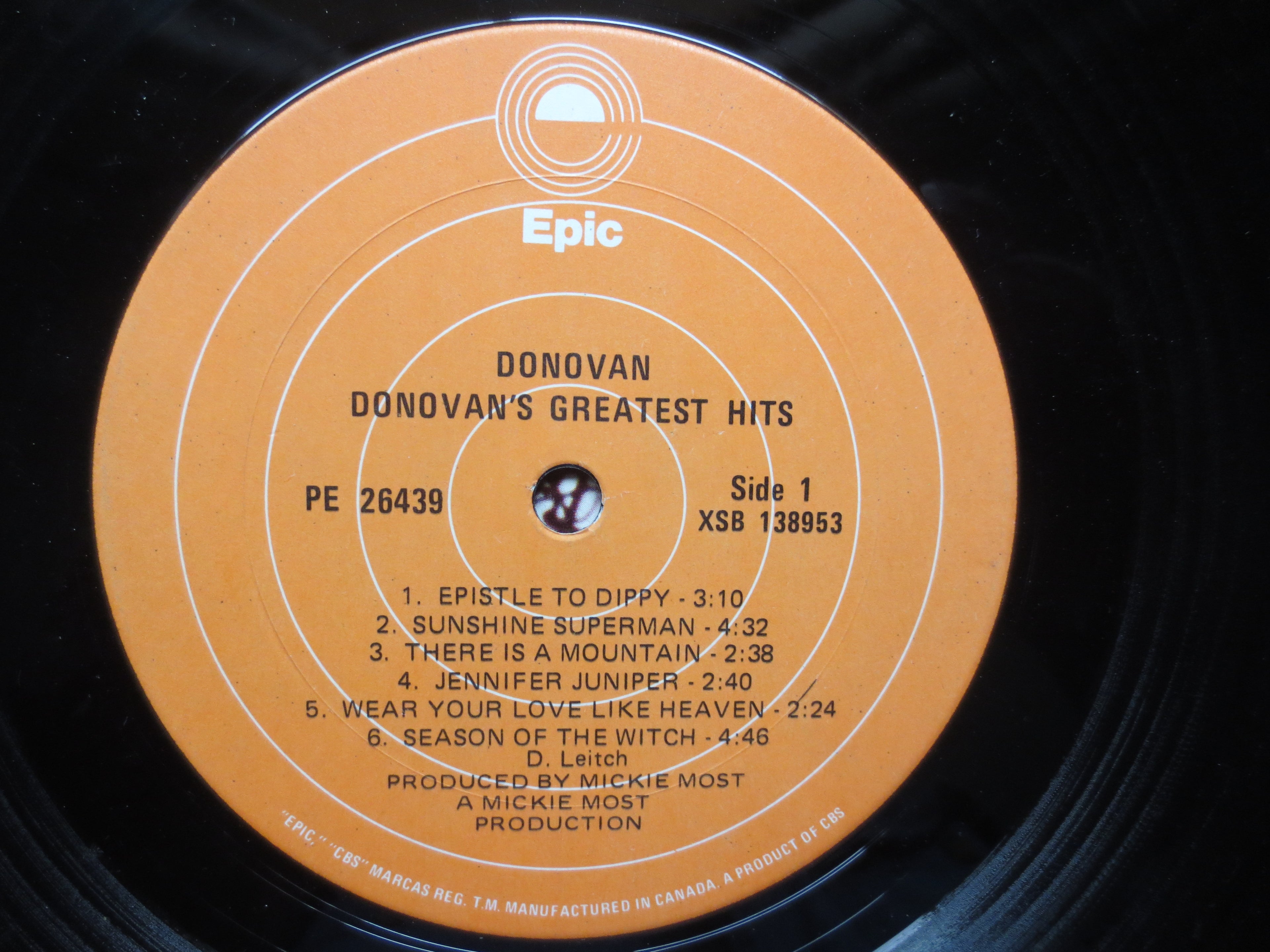 Donovan – Donovan's Greatest Hits (1969) Vinyl LP
