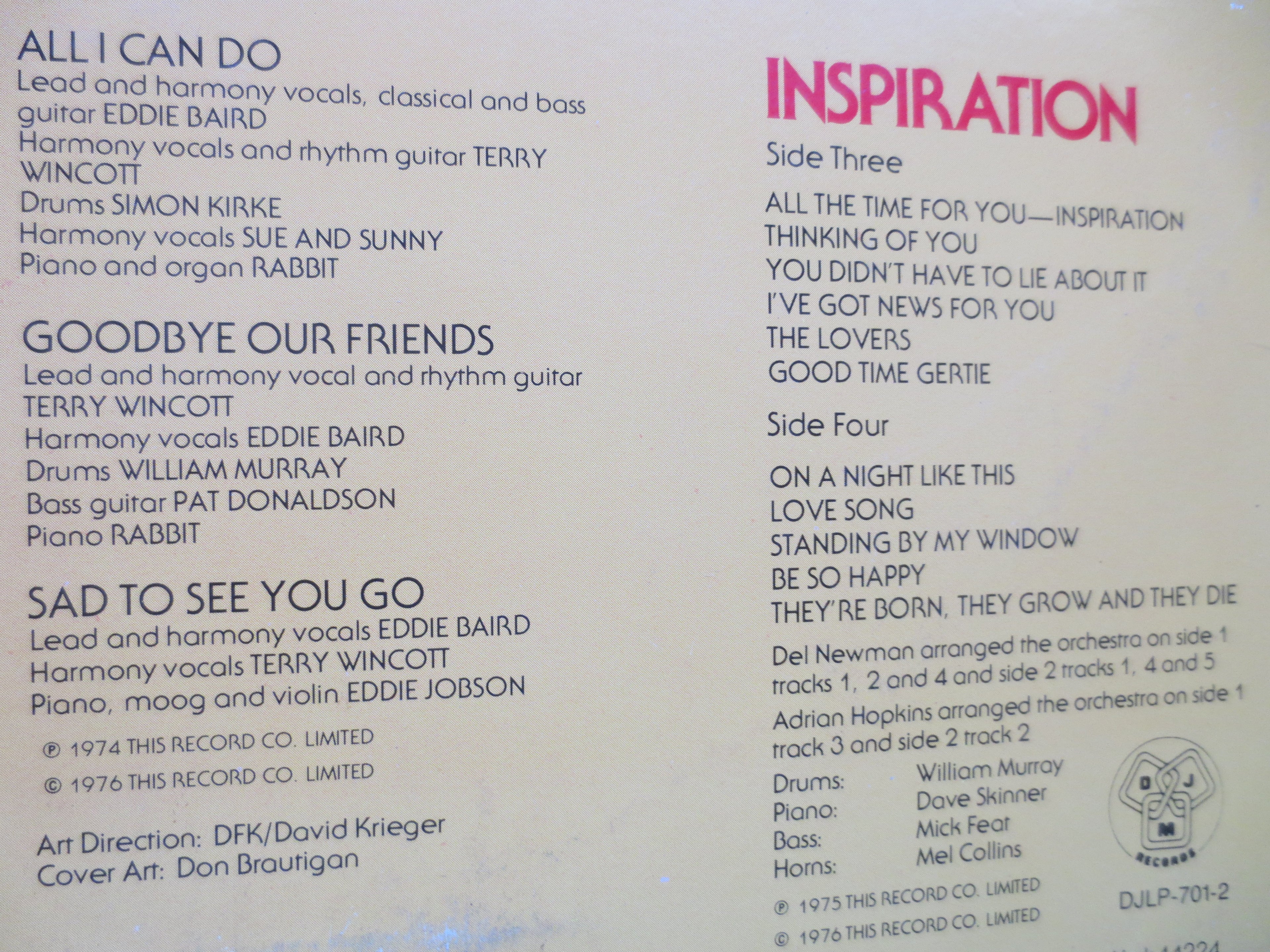 Amazing Blondel – Mulgrave Street / Inspiration (1976) Vinyl 2xLP
