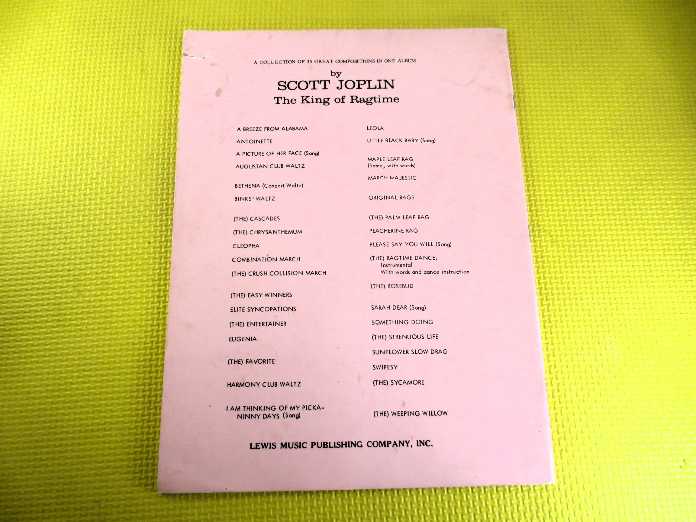 Scott Joplin – King of Ragtime Sheet Music Book (Piano)
